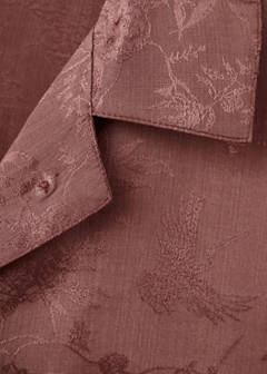 Jacquard satin pyjama shirt — Brown 6