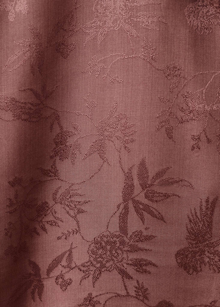 Jacquard satin pyjama shirt — Brown