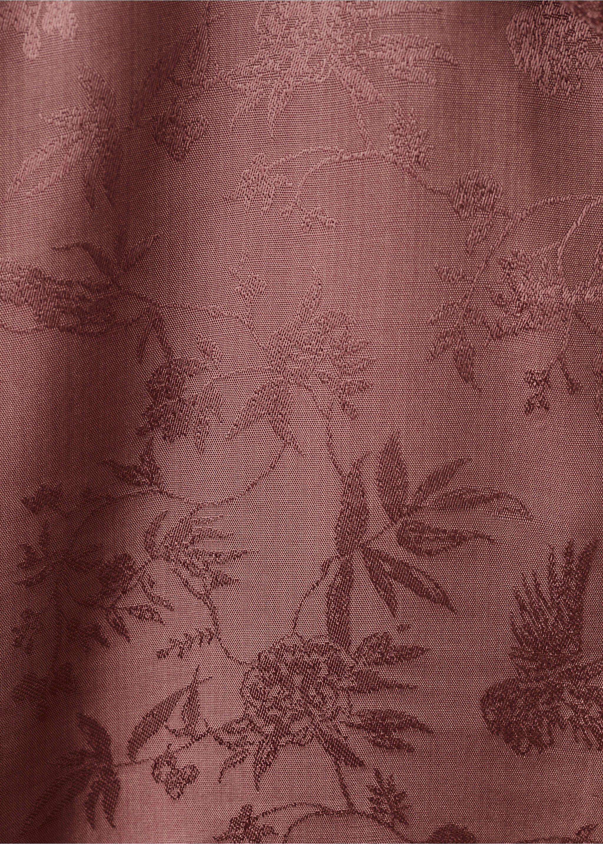 Jacquard satin pajama shirt - Details of the article 0, Brown. Ref: 17094106-00.