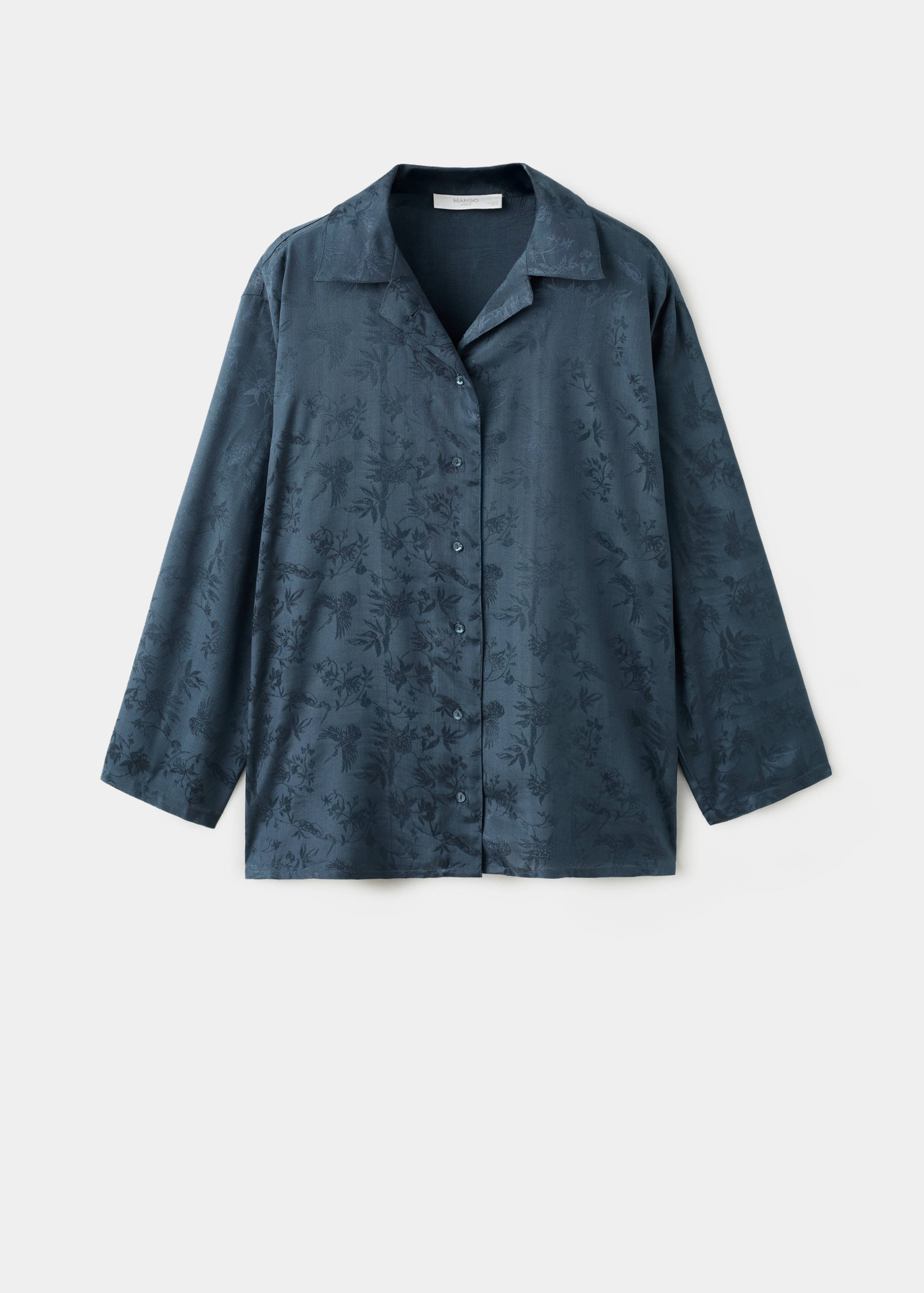 Jacquard satin pajama shirt - Article without model