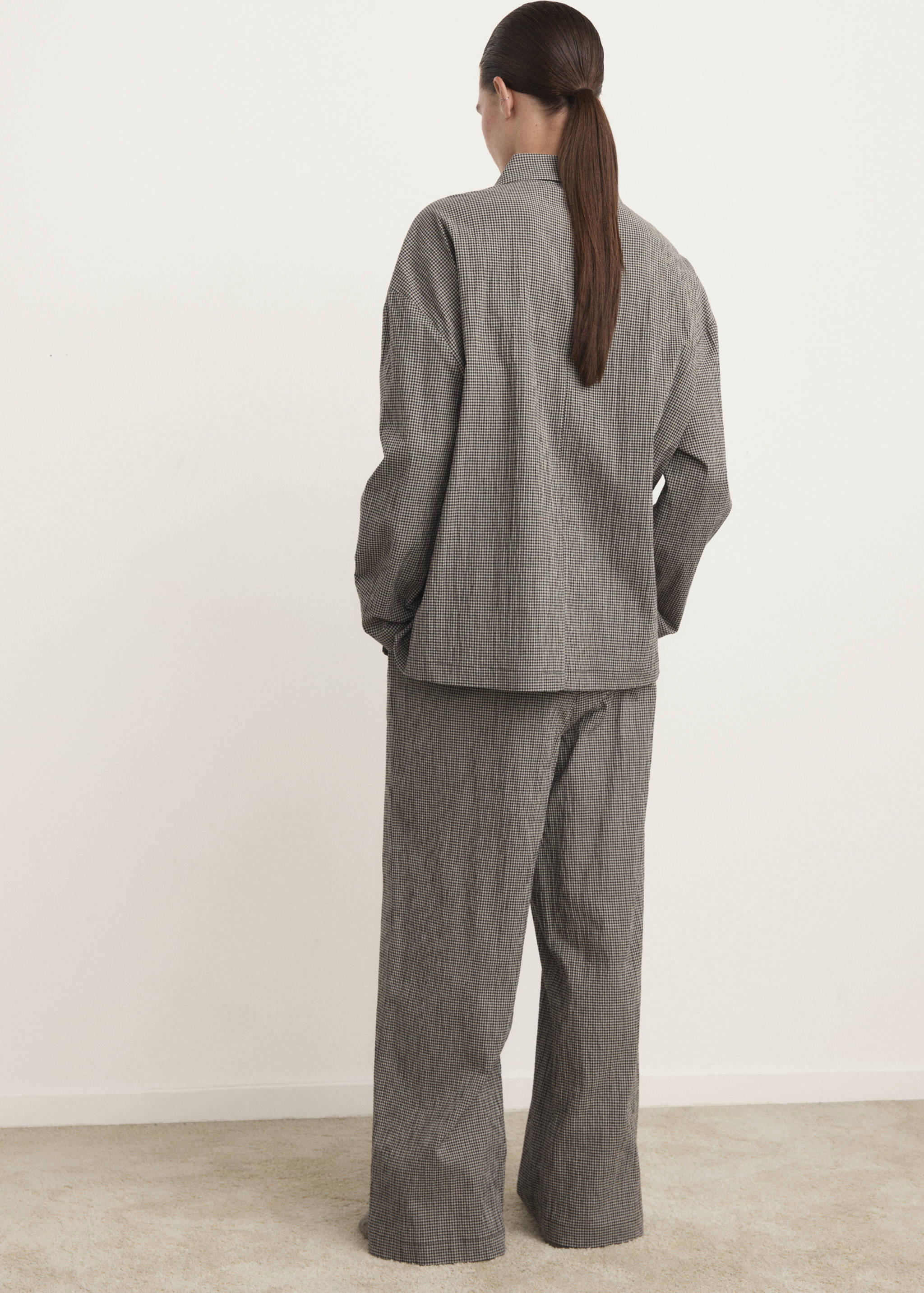 Two-piece cotton pyjamas in gingham check - Reverse of the article