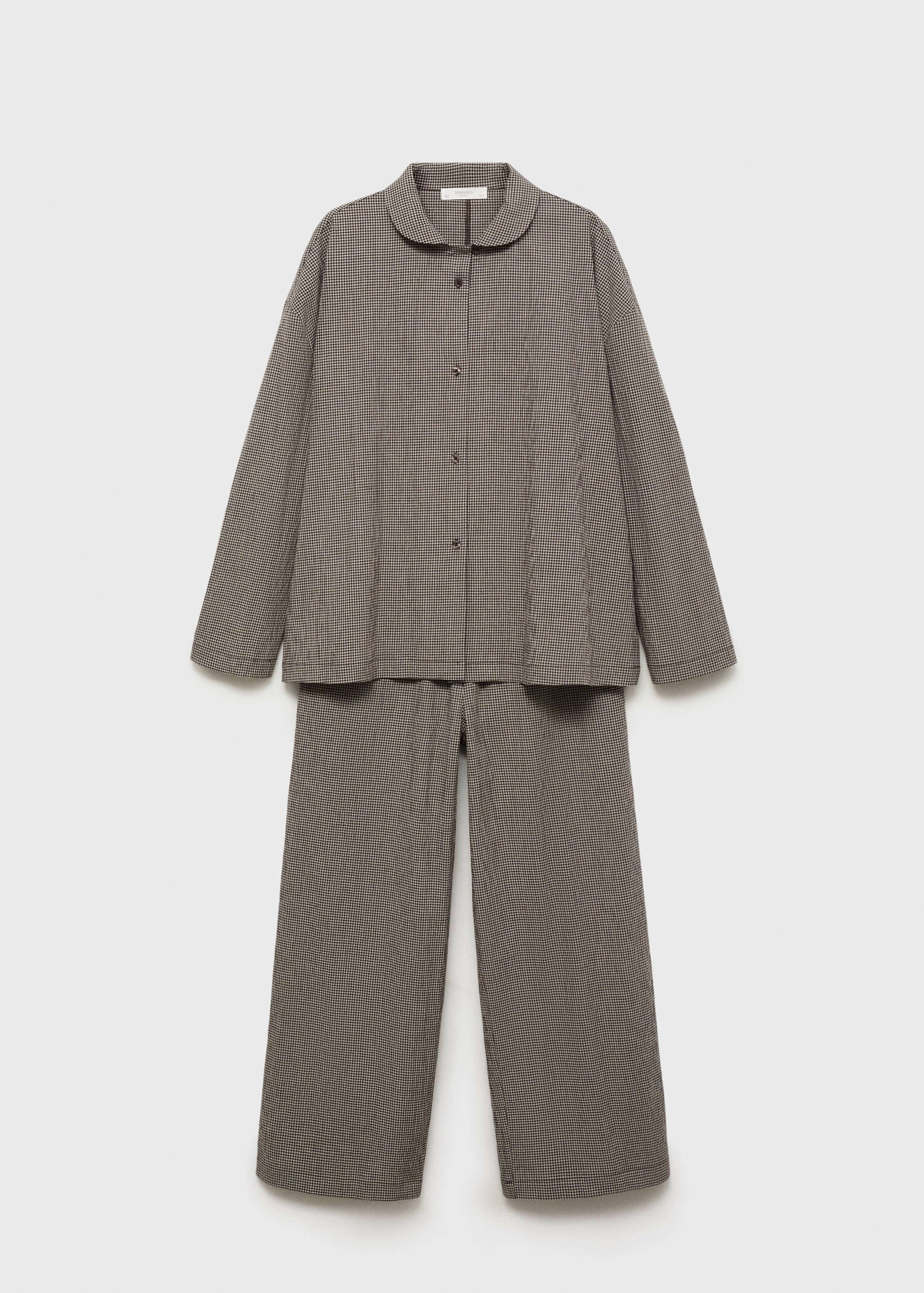 Two-piece cotton pajamas in gingham check - Article without model