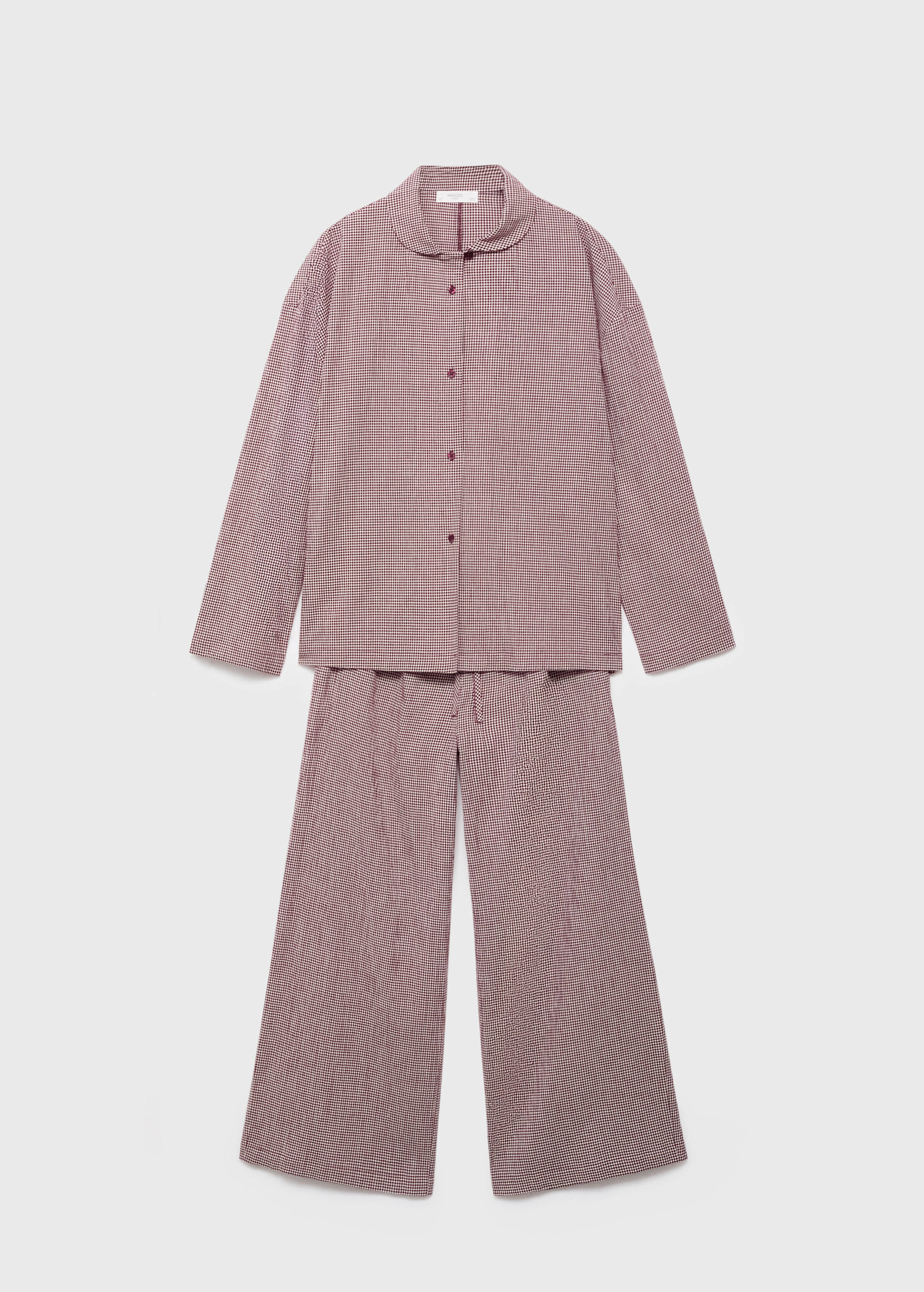 Two-piece cotton pajamas in gingham check - Article without model