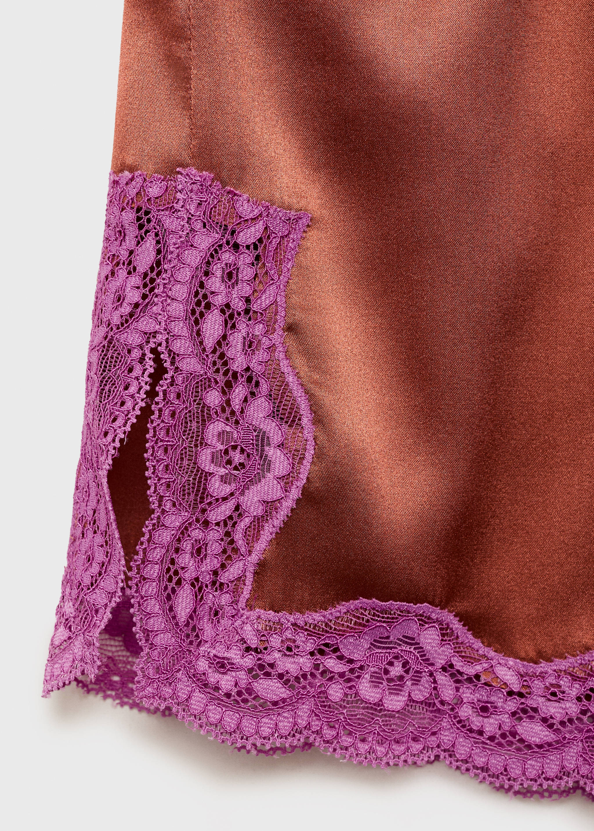 Short en soie et dentelle contrastée - Détail de l'article 0