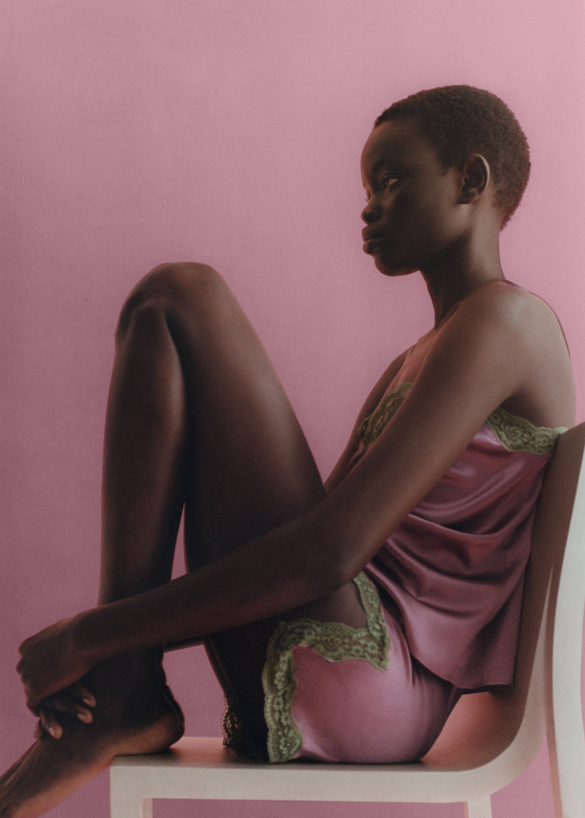 Short en soie et dentelle contrastée - Détail de l'article 6