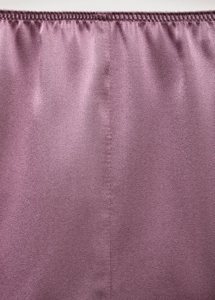 Silk shorts with contrasting lace trim — Plum