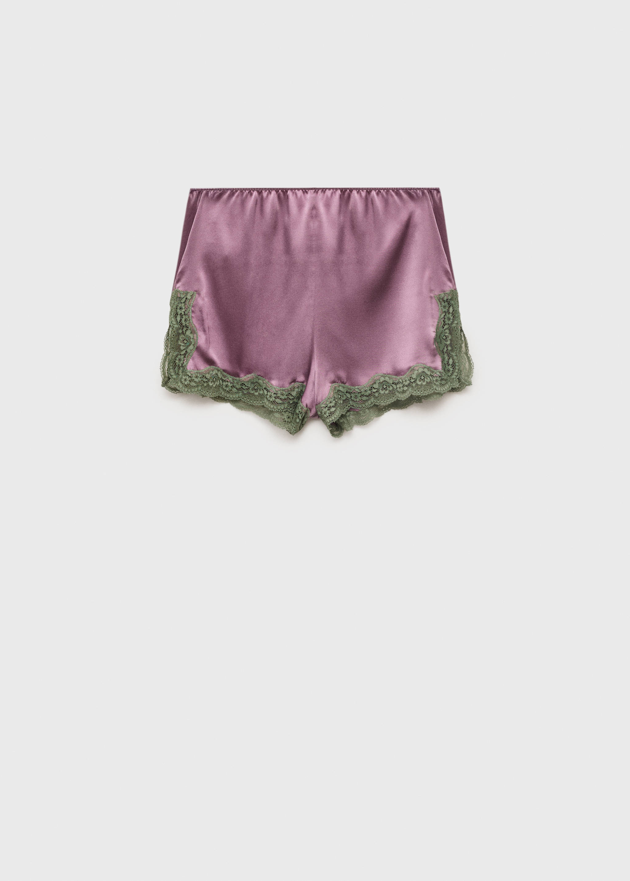 Silk shorts with contrasting lace trim - Article without model