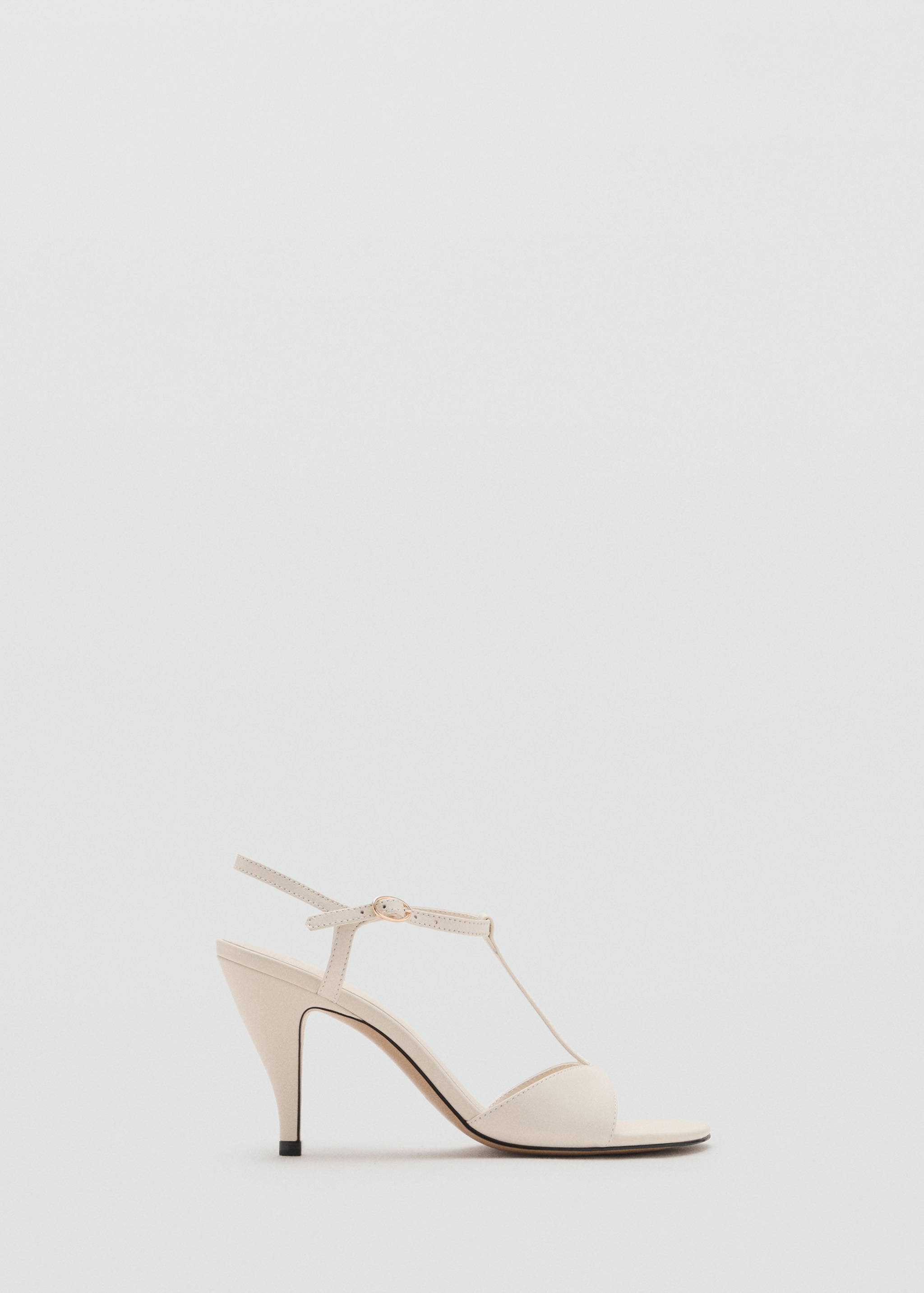 Heeled leather sandals with straps - Article without model