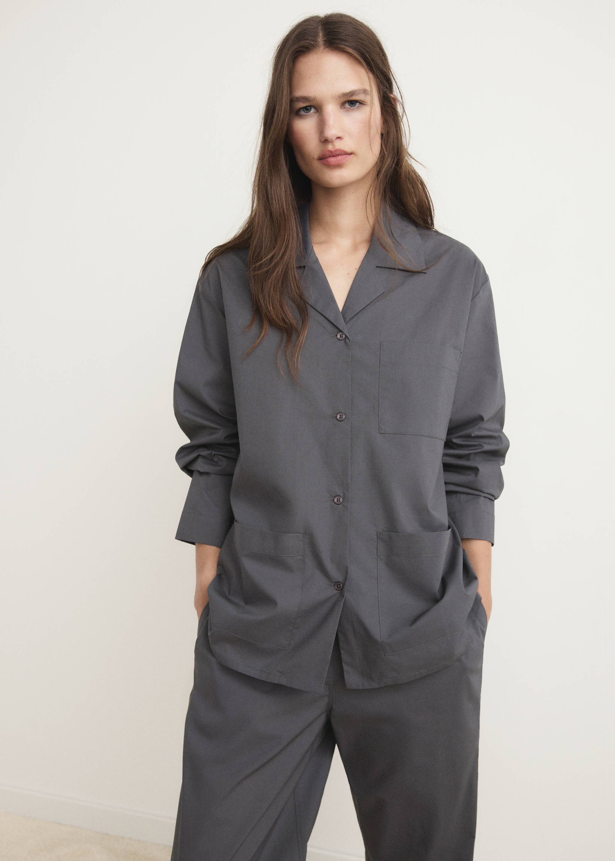 Poplin pyjama shirt - Medium plane