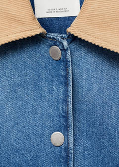 Corduroy collar denim jacket — Medium Blue 7
