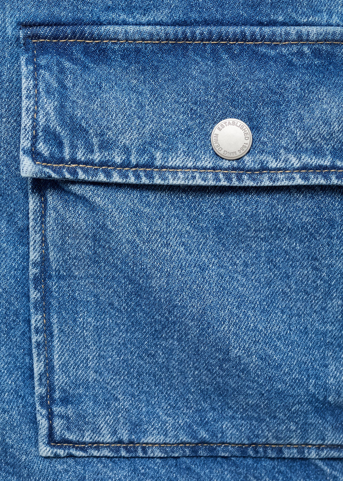 Corduroy collar denim jacket — Medium Blue
