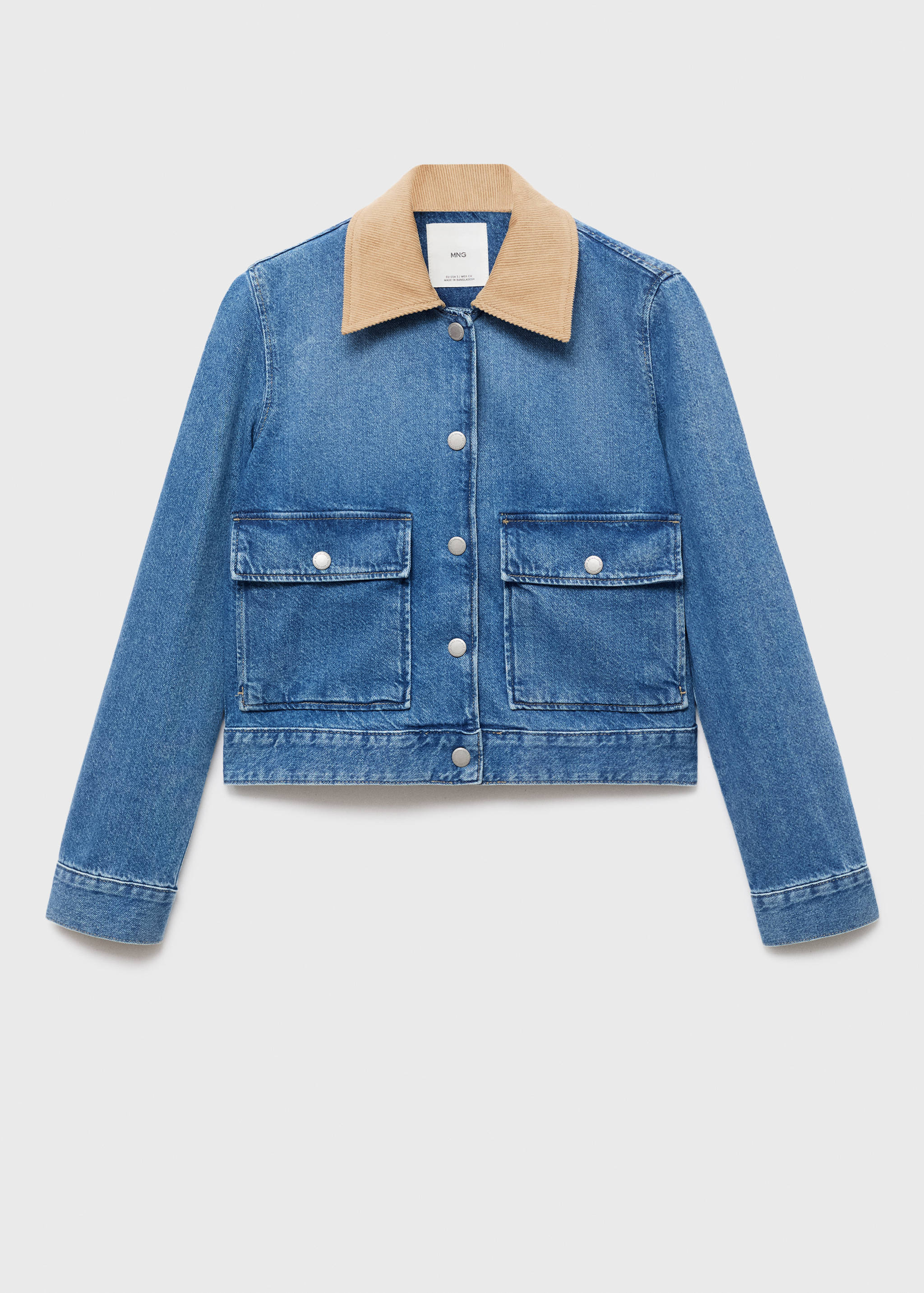 Veste en jean col velours côtelé - Article sans modèle
