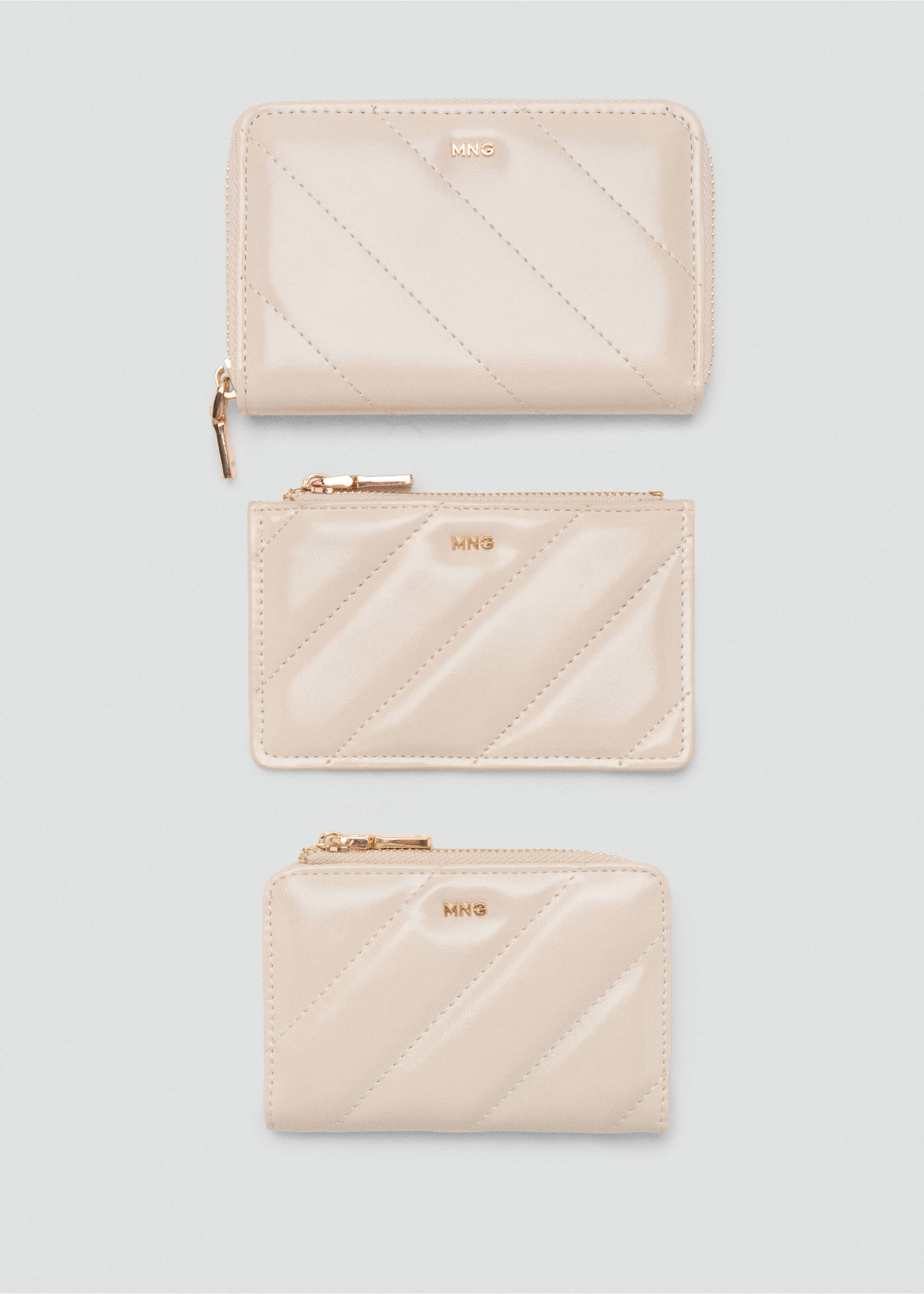Small quilted wallet - Details of the article 2, Off White. Ref: 17094124-00.