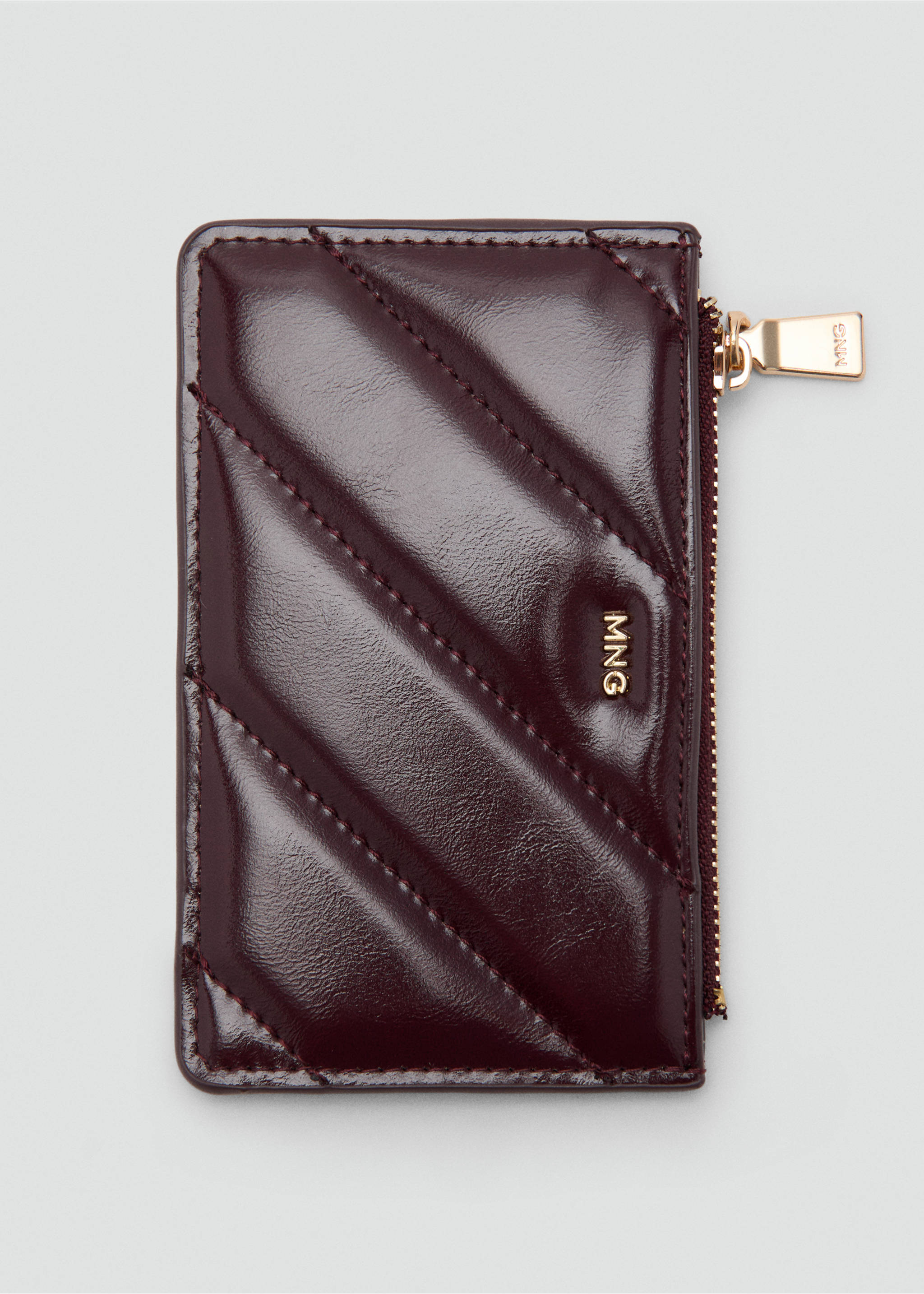Small quilted wallet - Details of the article 1, Burgundy. Ref: 17094124-00.