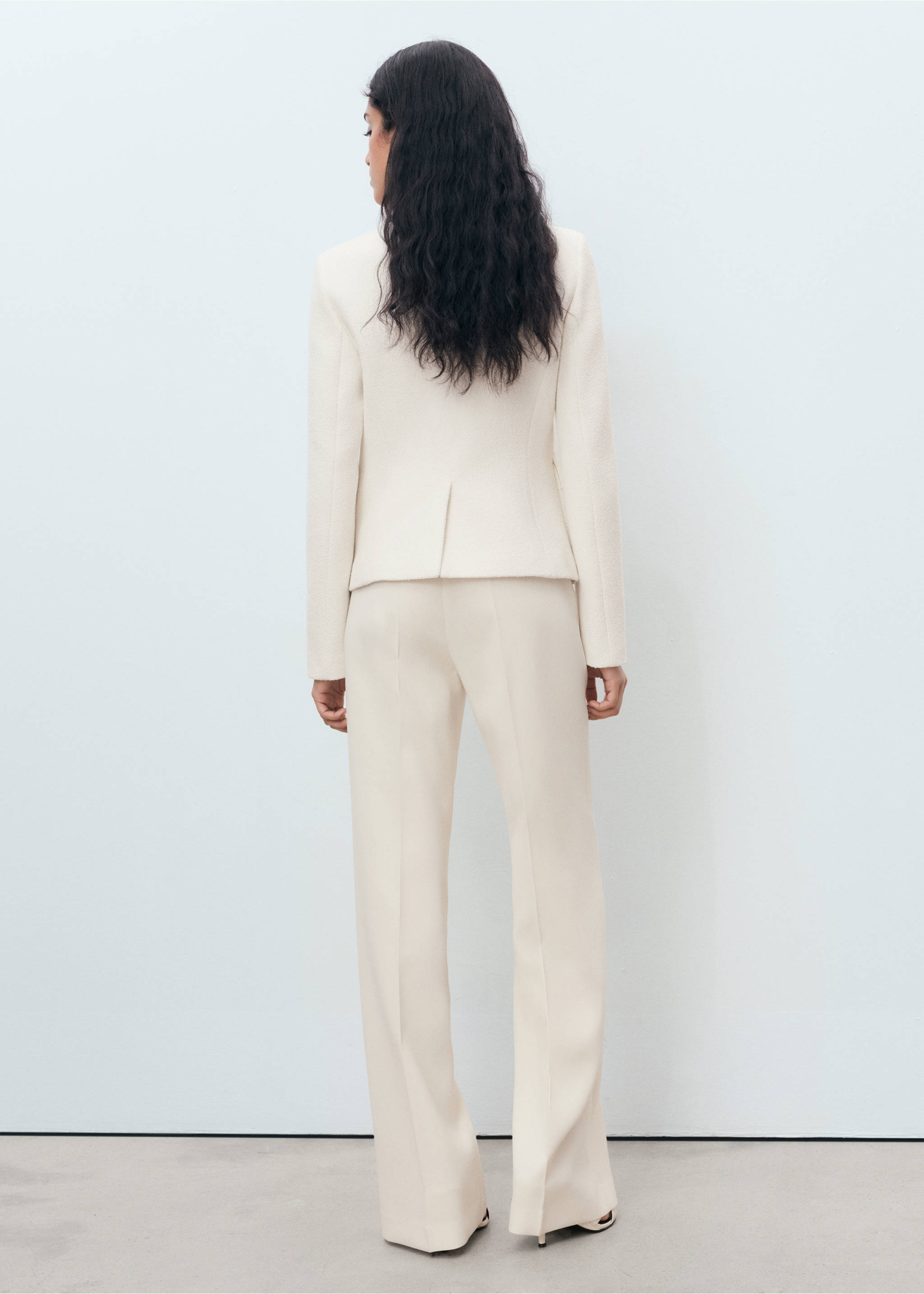 Bouclé jacket with pockets - Reverse of the article, White. Ref: 17094136-00.