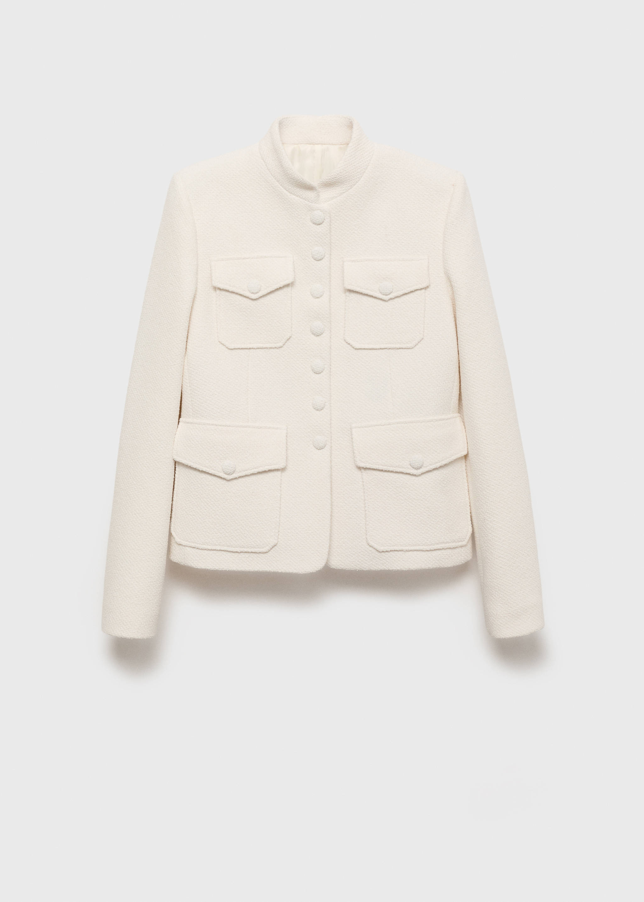 Casaco de tecido encaracolado com bolsos - Artigo sem modelo