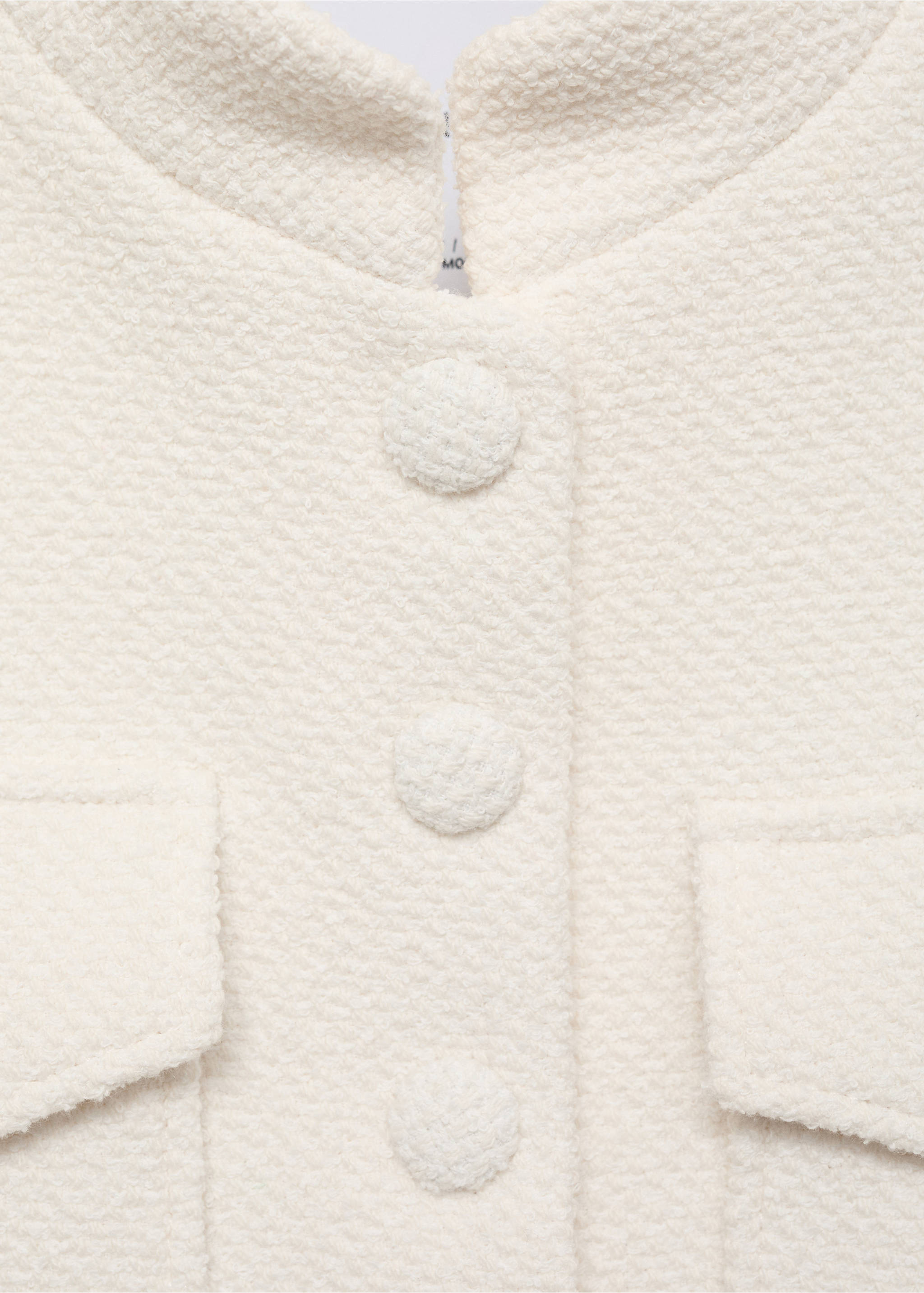 Bouclé jacket with pockets - Details of the article 8, White. Ref: 17094136-00.