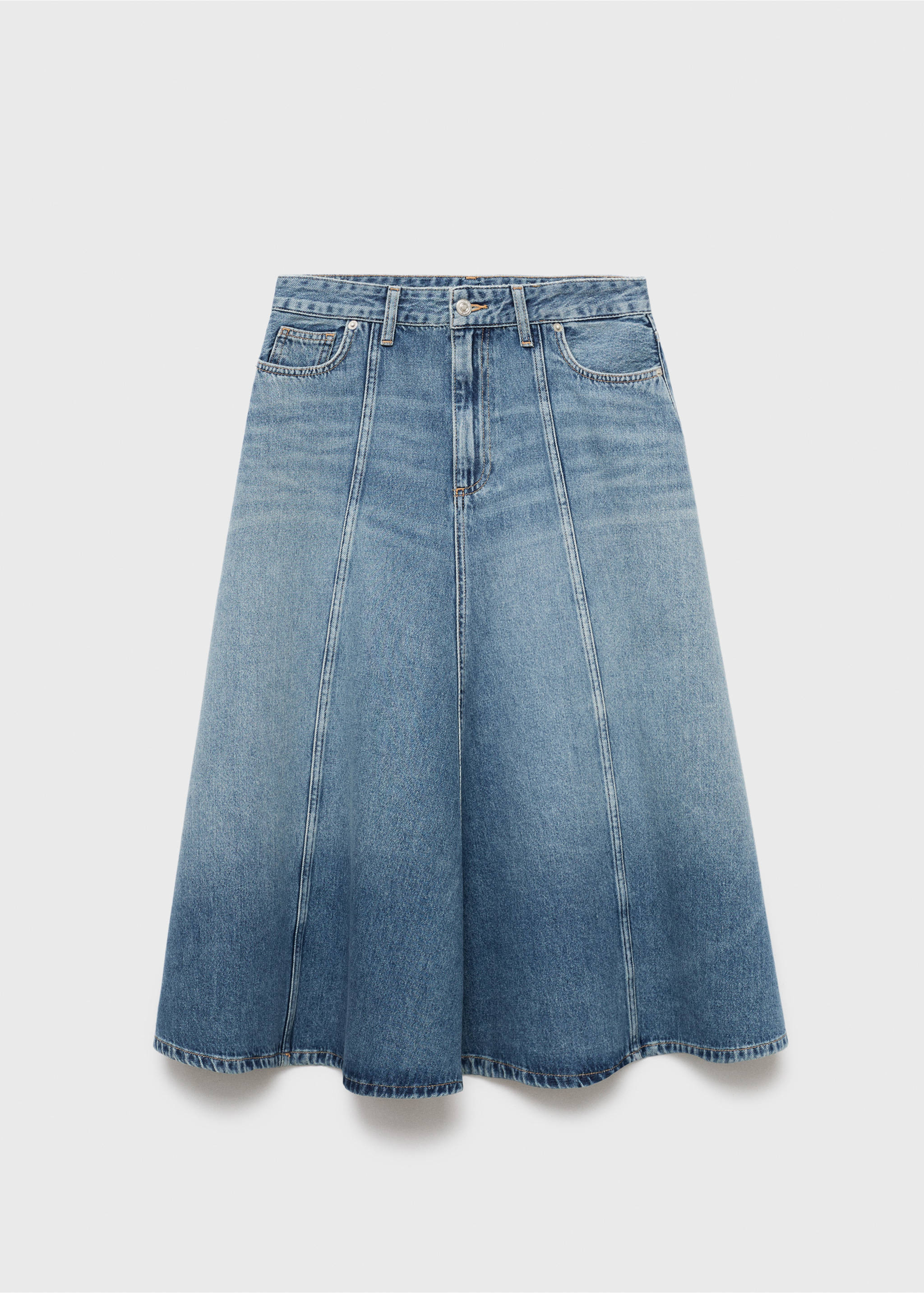 Denim midi-skirt - Article without model, Medium Blue. Ref: 17094138-00.