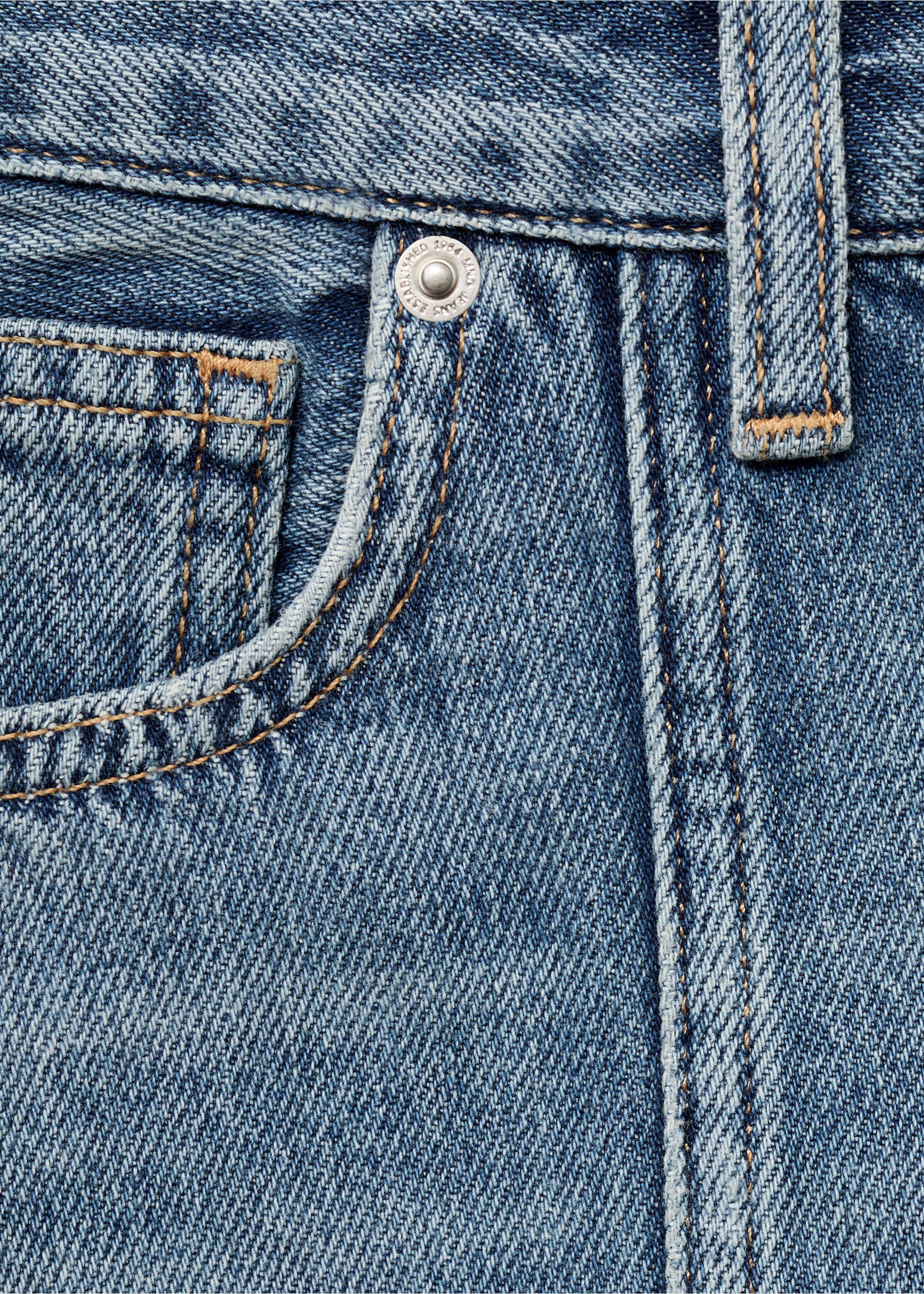 Denim midi-skirt - Details of the article 0, Medium Blue. Ref: 17094138-00.