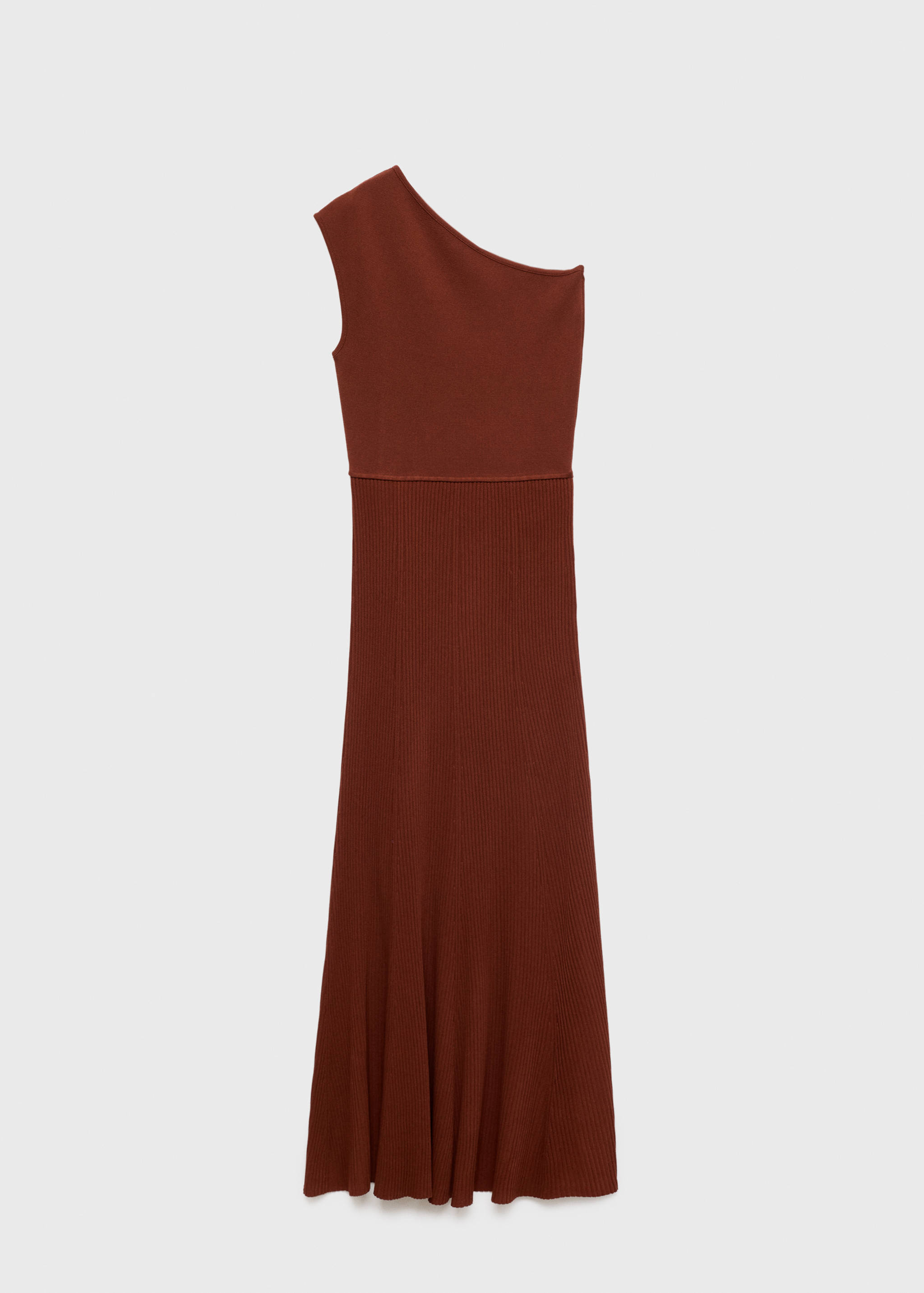 Asymmetrical combined-knit dress - Article without model