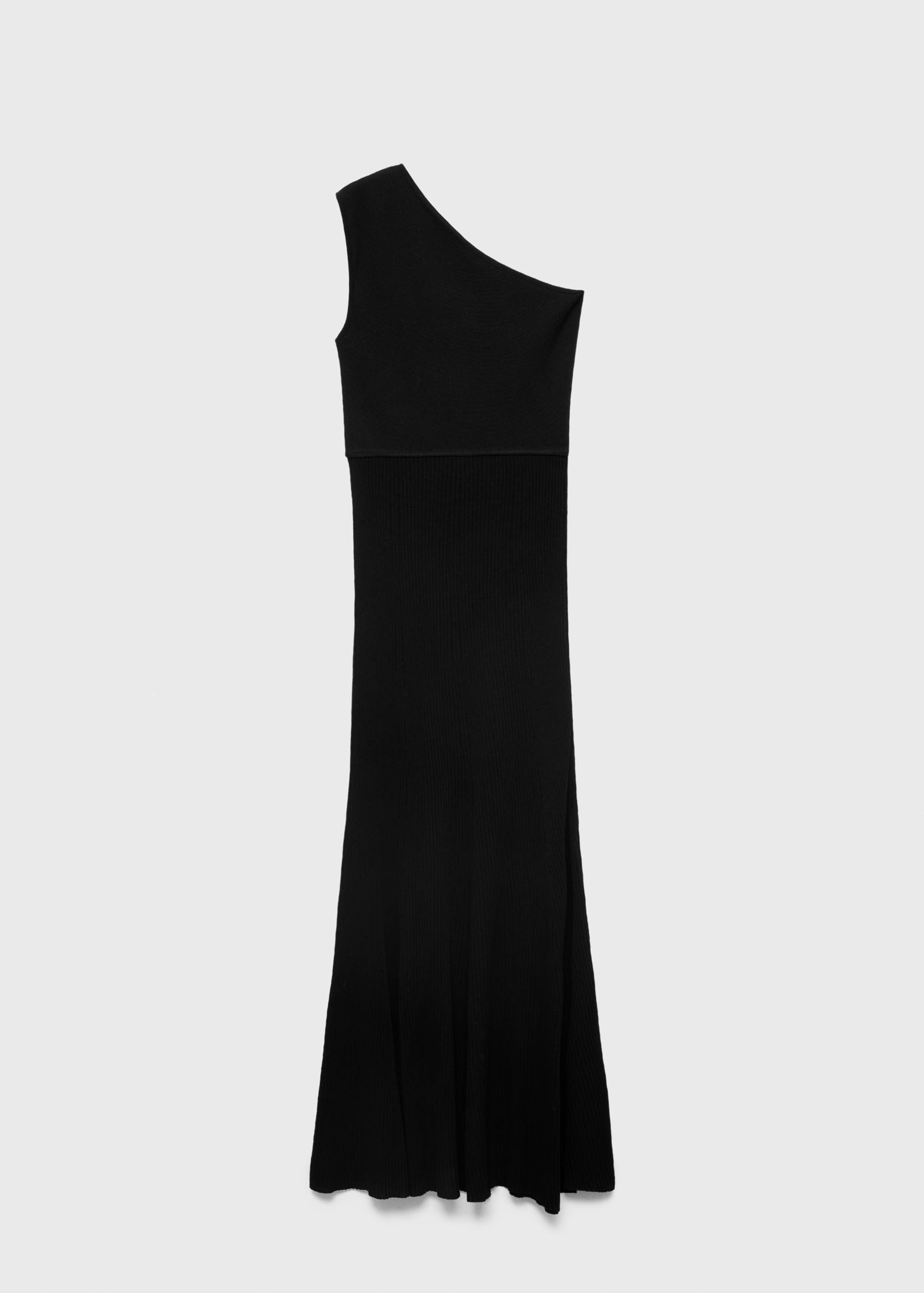Asymmetrical combined-knit dress - Article without model