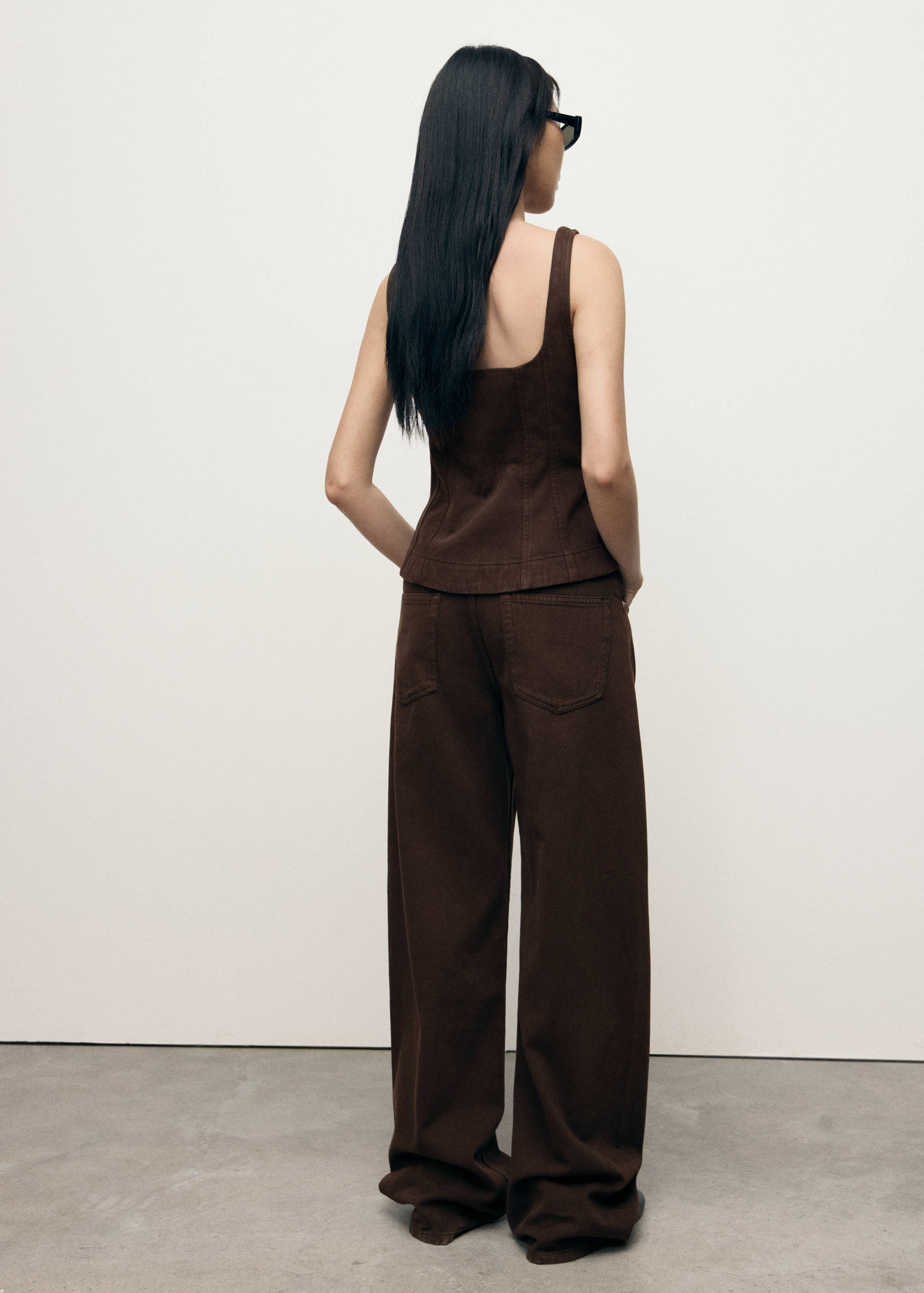 Flared denim top - Reverse of the article