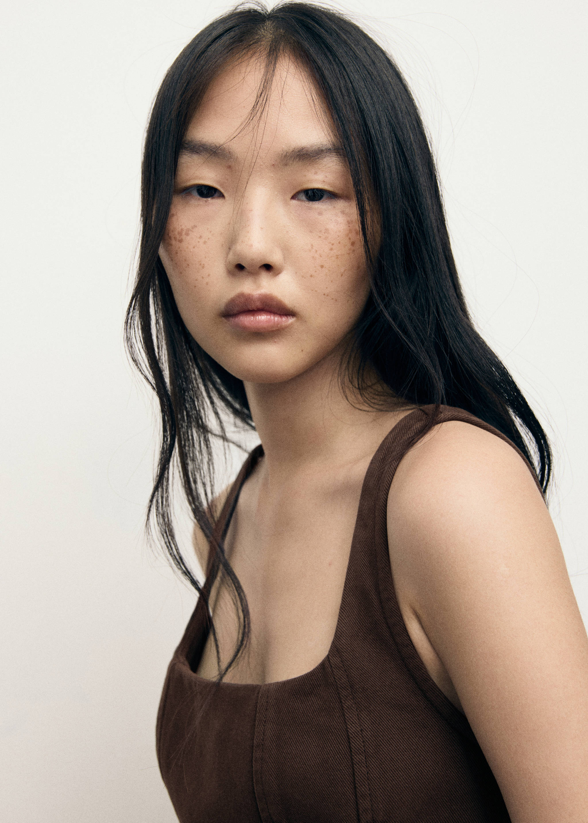 Flared denim top - Details of the article 1