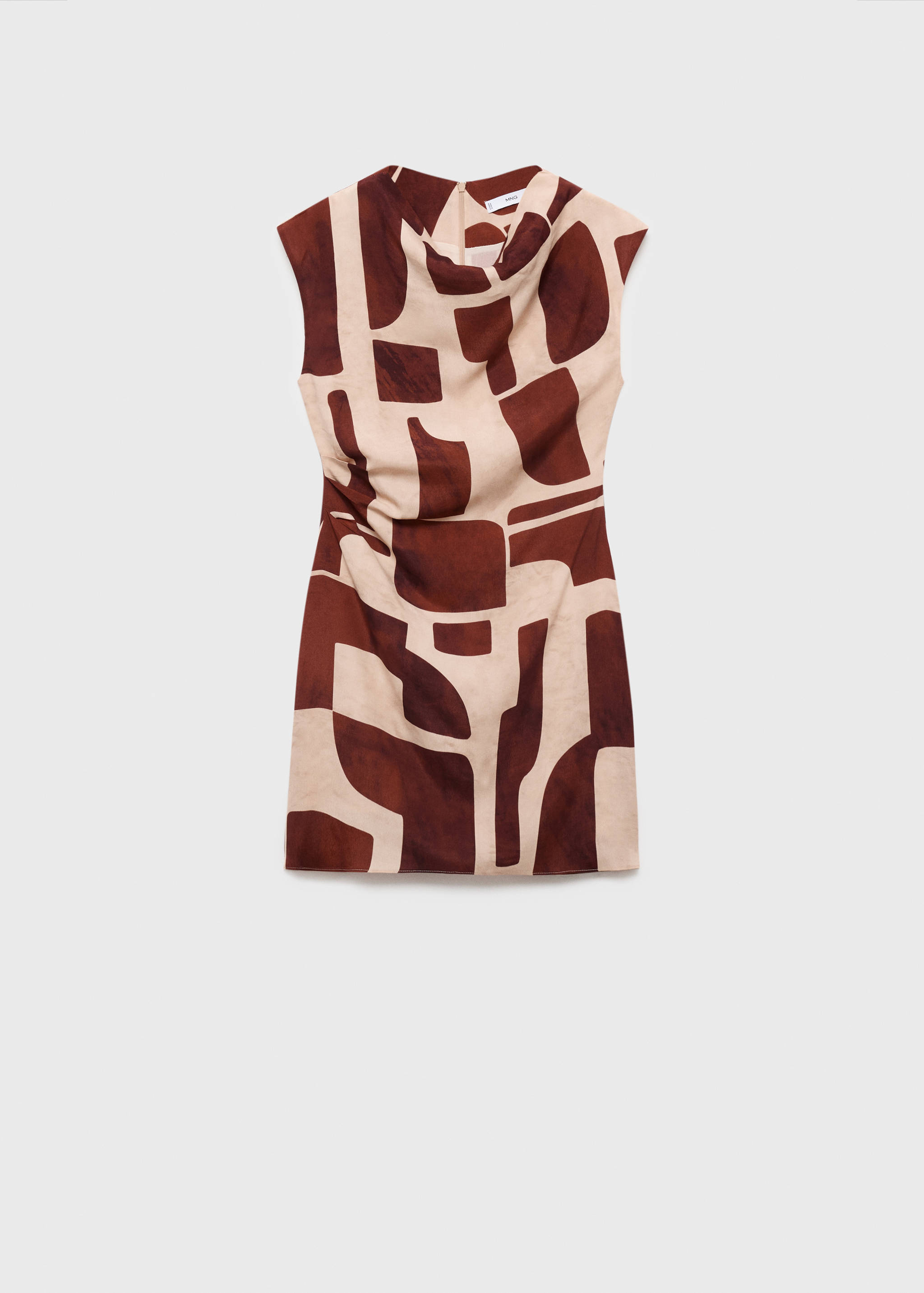 Draped neck printed dress - Article without model