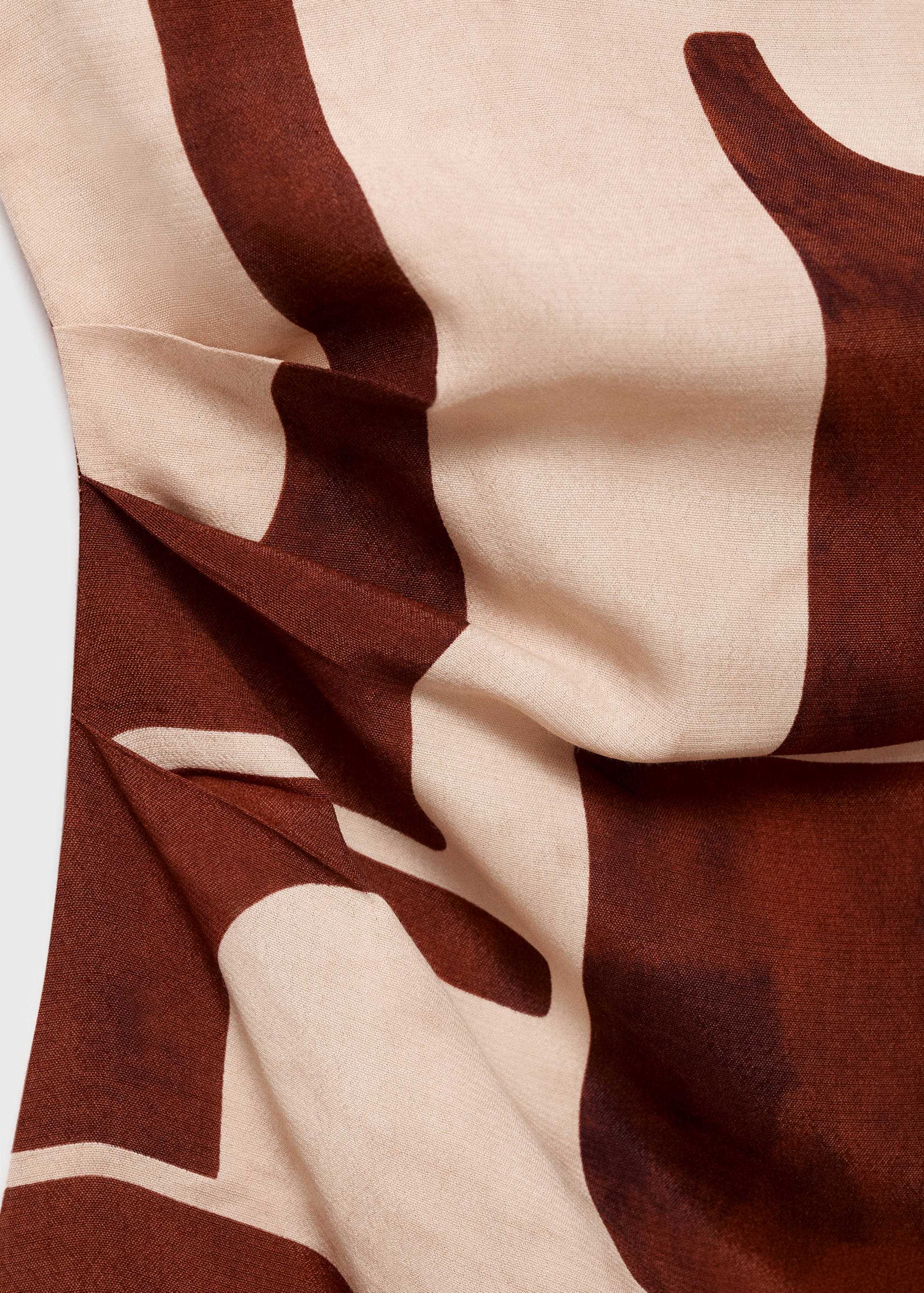 Draped neck printed dress - Details of the article 0