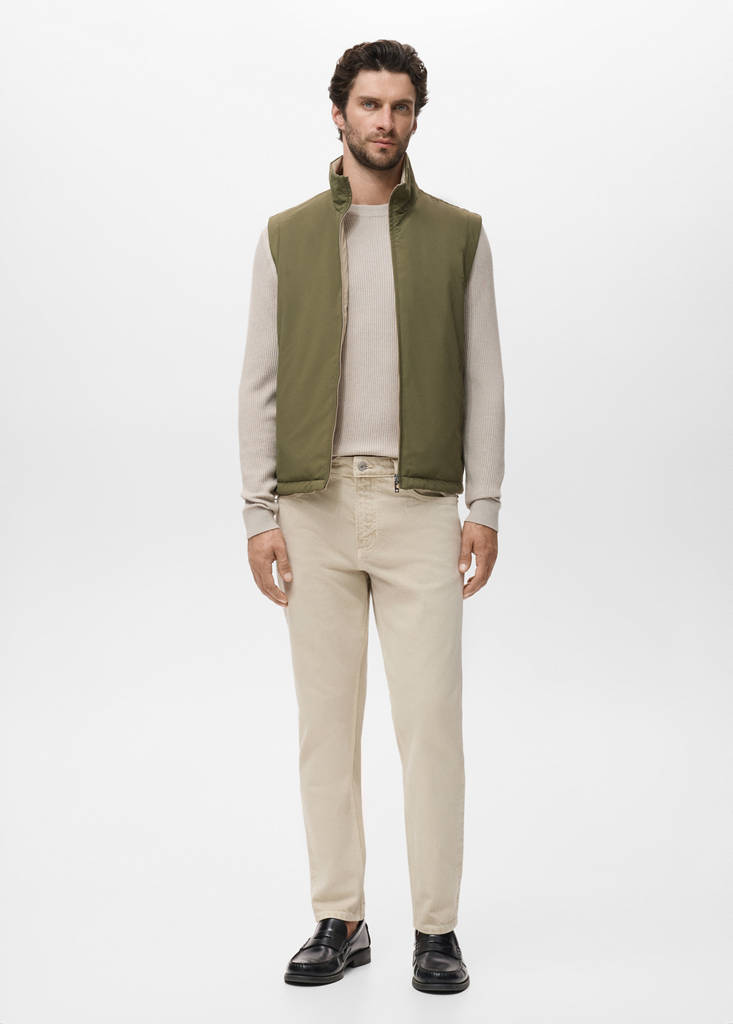 MANGO MAN - Gilet réversible résistant à l'eau vert - XXL