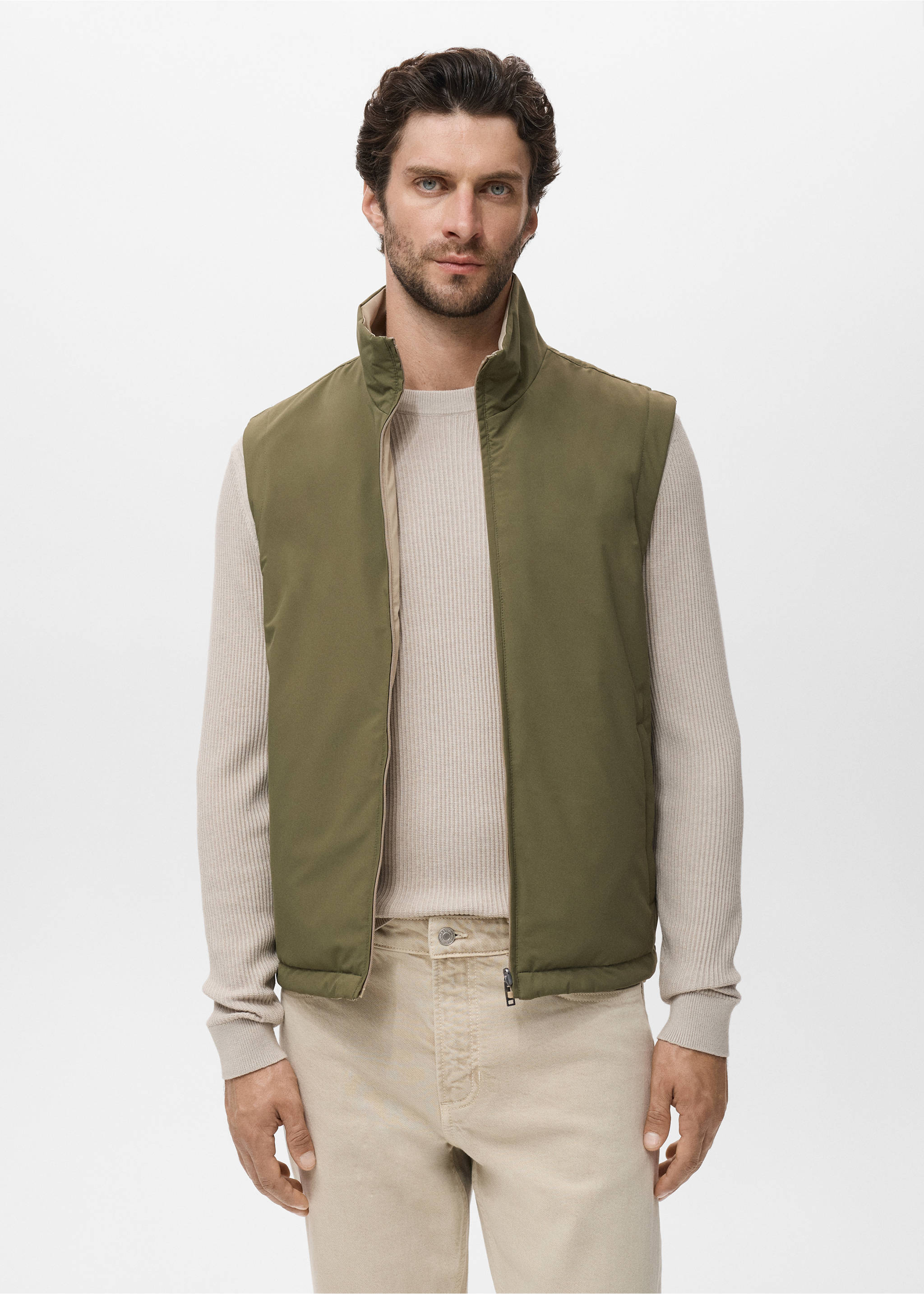 Chaleco reversible water repellent - Plano medio, Verde. Ref: 17094402-00.