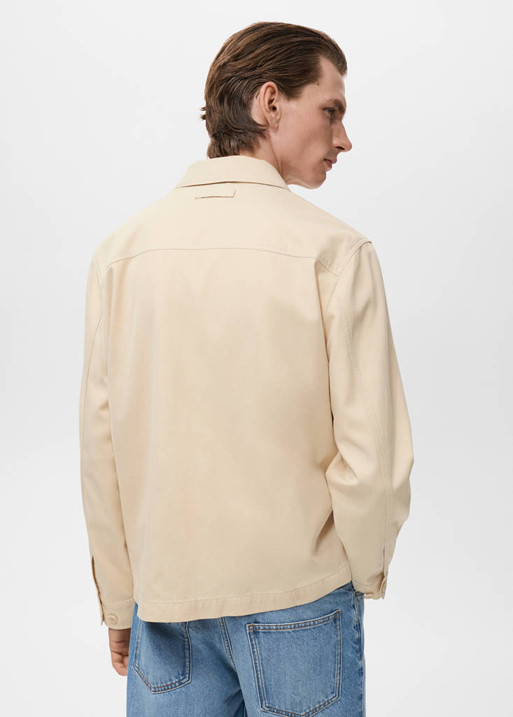 Lyocell cotton jacket with pockets — Beige