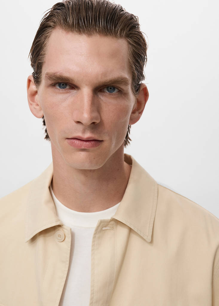 Lyocell cotton jacket with pockets — Beige