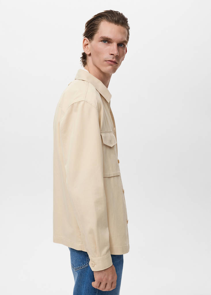 Lyocell cotton jacket with pockets — Beige