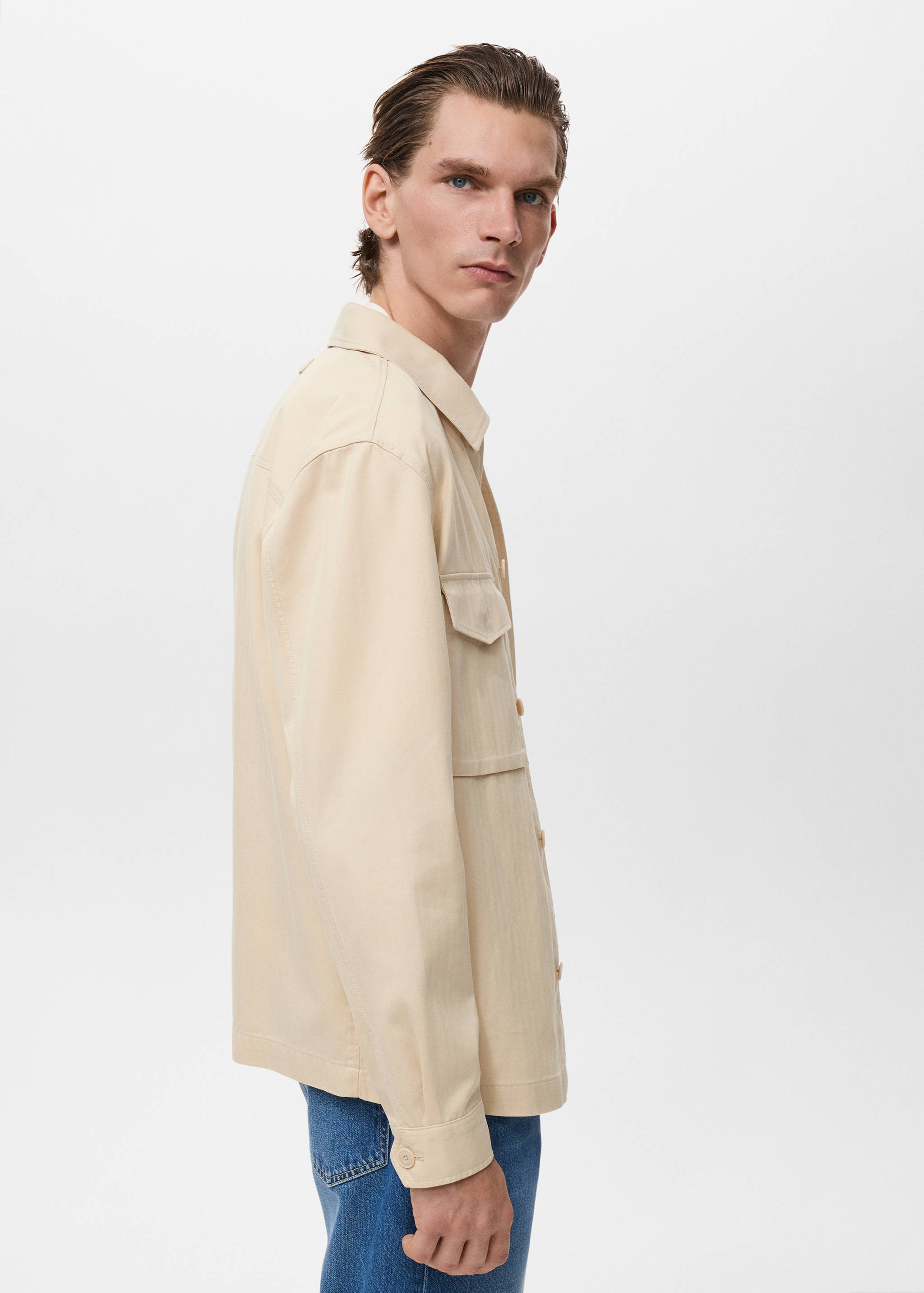 Lyocell cotton jacket with pockets - Details of the article 2