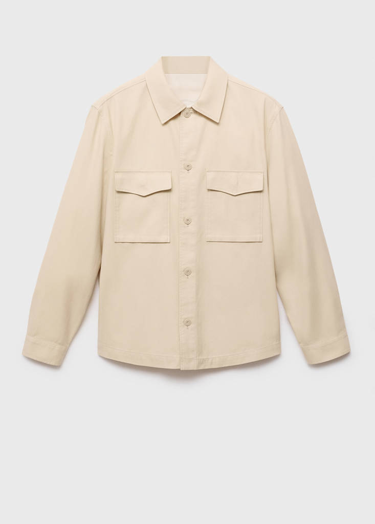 Lyocell cotton jacket with pockets — Beige