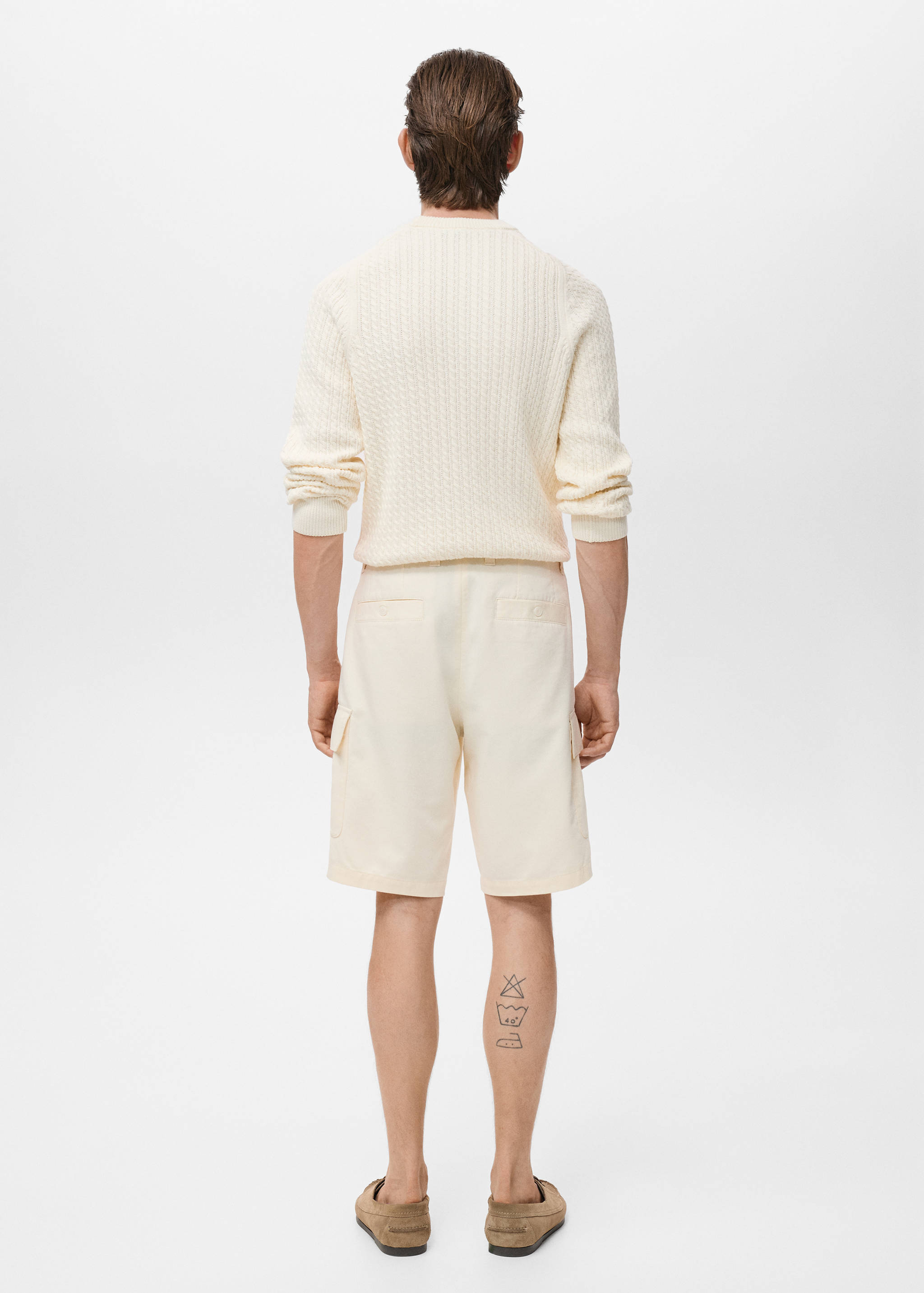 شورتات برمودا قطن ليوسيل كارجو - الجهة الخلفية للمنتج