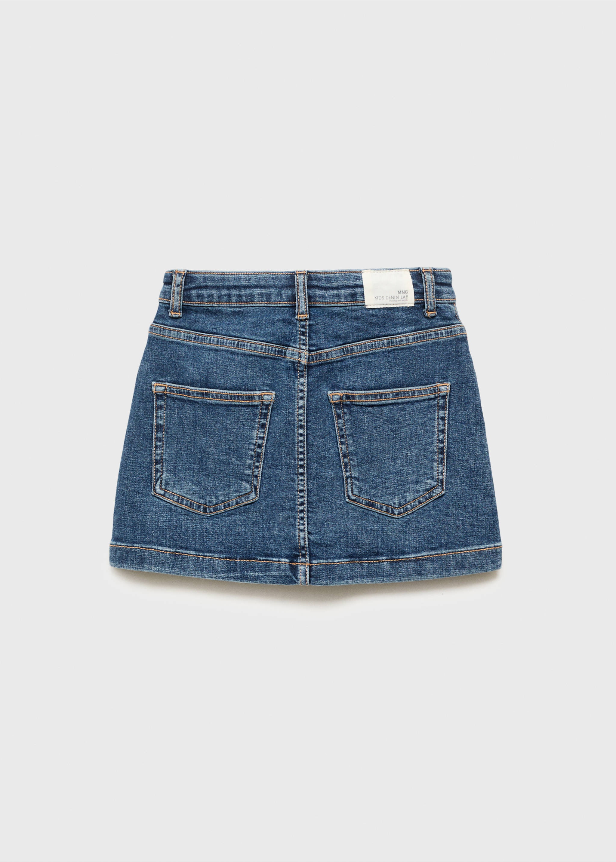 Falda denim algodón - Reverso del artículo, Azul oscuro. Ref: 17094406-00.