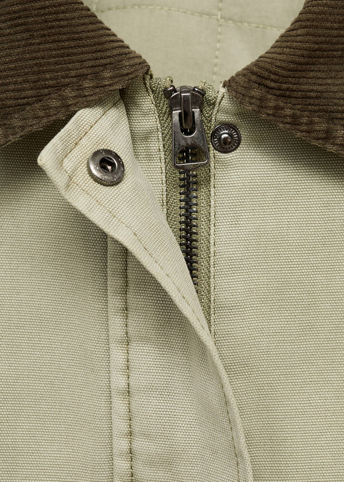 Denim jacket with contrast collar — Green