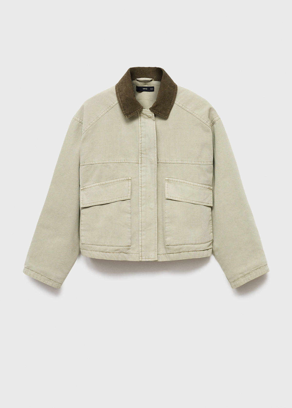 Denim jacket with contrast collar — Green