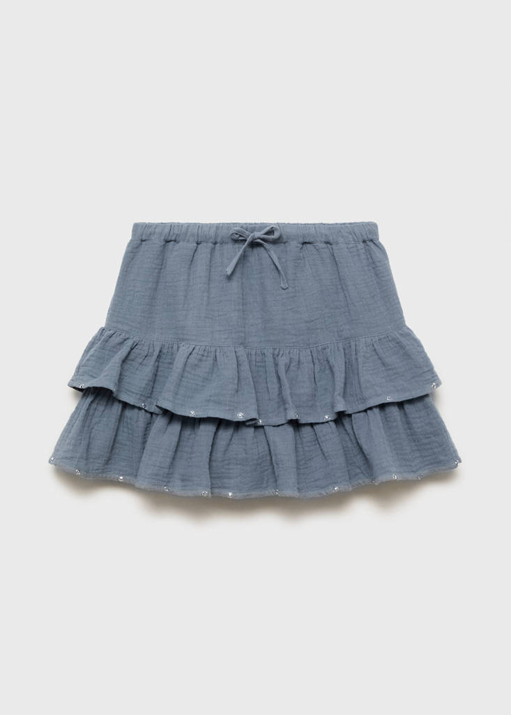 MANGO KIDS - Jupe volant détail à paillettes bleu - 13-14 ans - Fille