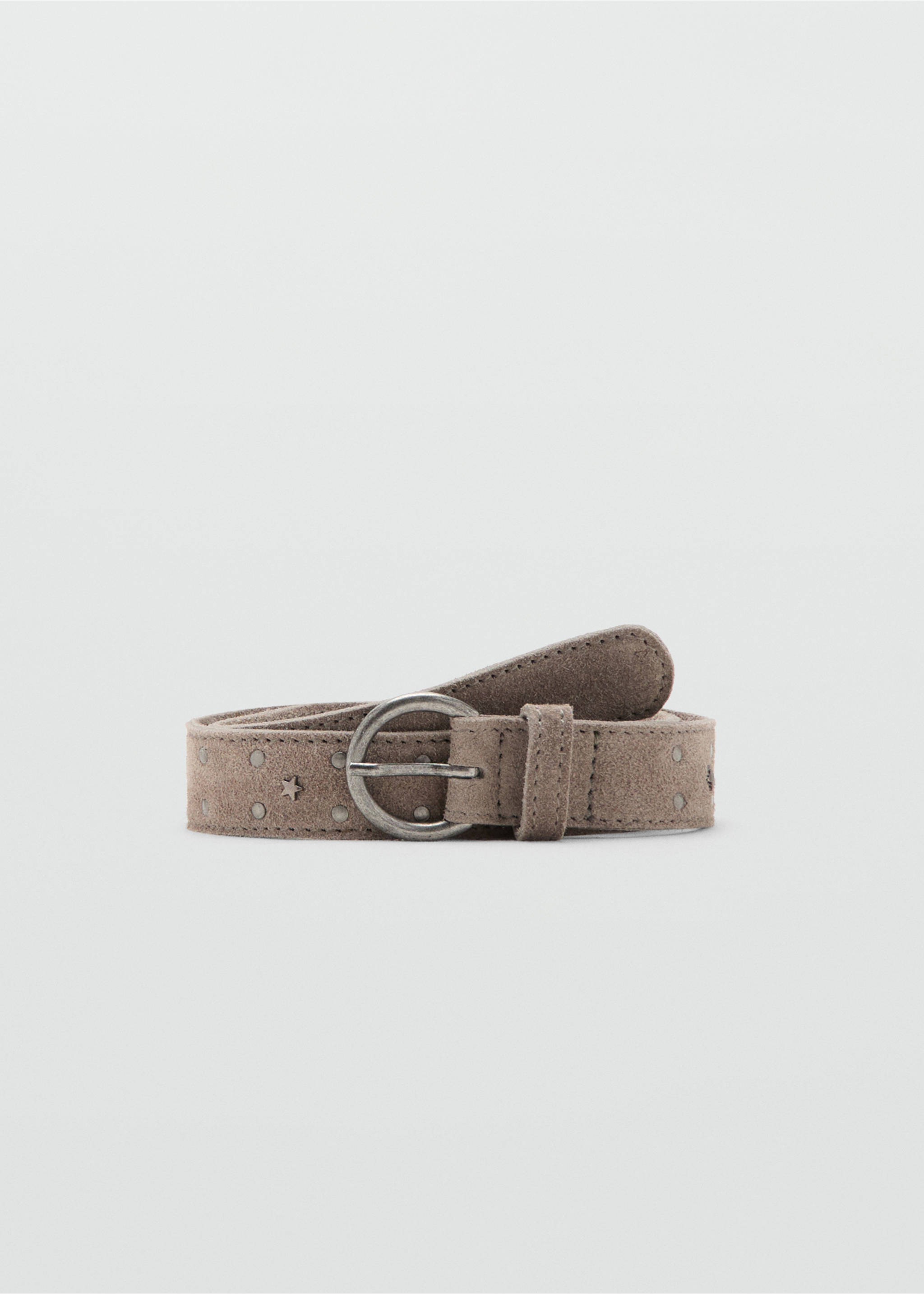 Studded leather belt - Article without model, Grey. Ref: 17094410-00.