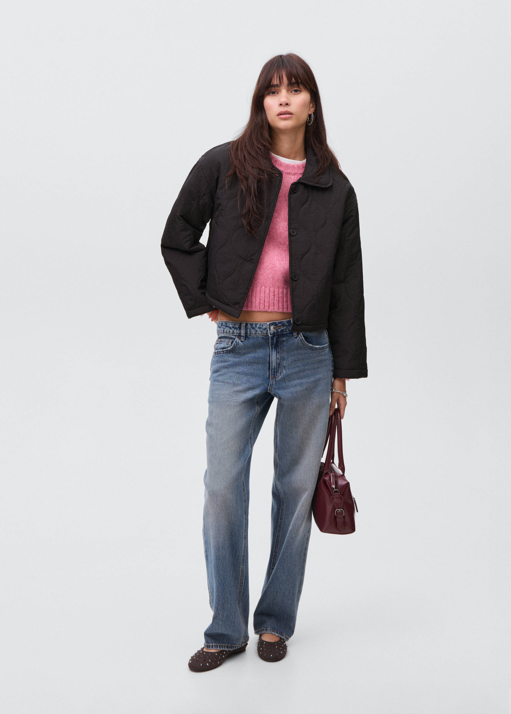 Gesteppter Parka mit Knöpfen - Allgemeine Ansicht