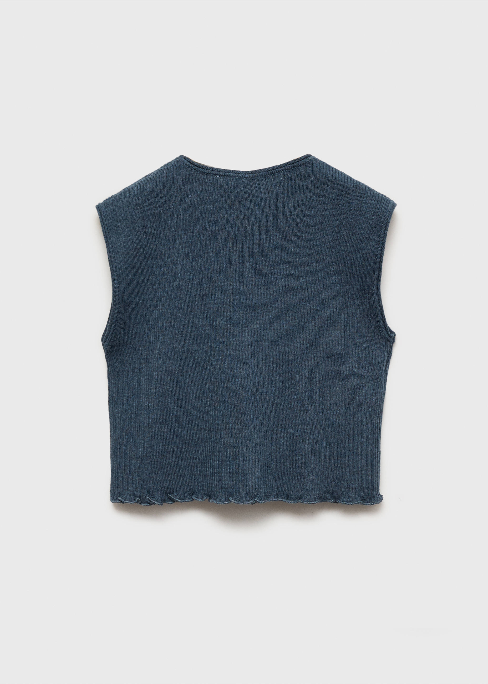 Ribbed knitwear vest - Reverse of the article, Indigo Blue. Ref: 17094416-00.