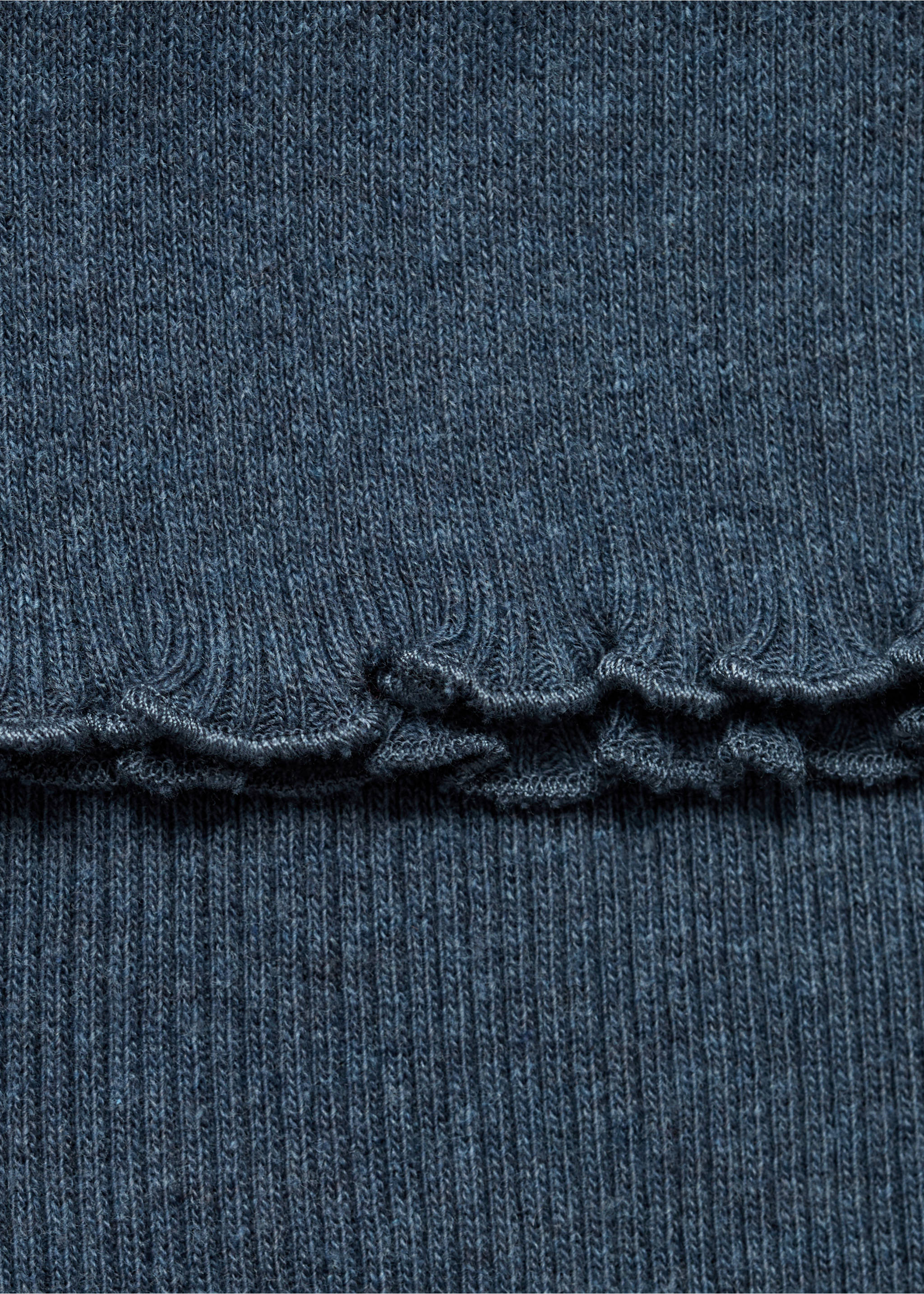 Ribbed knitwear vest - Details of the article 8, Indigo Blue. Ref: 17094416-00.