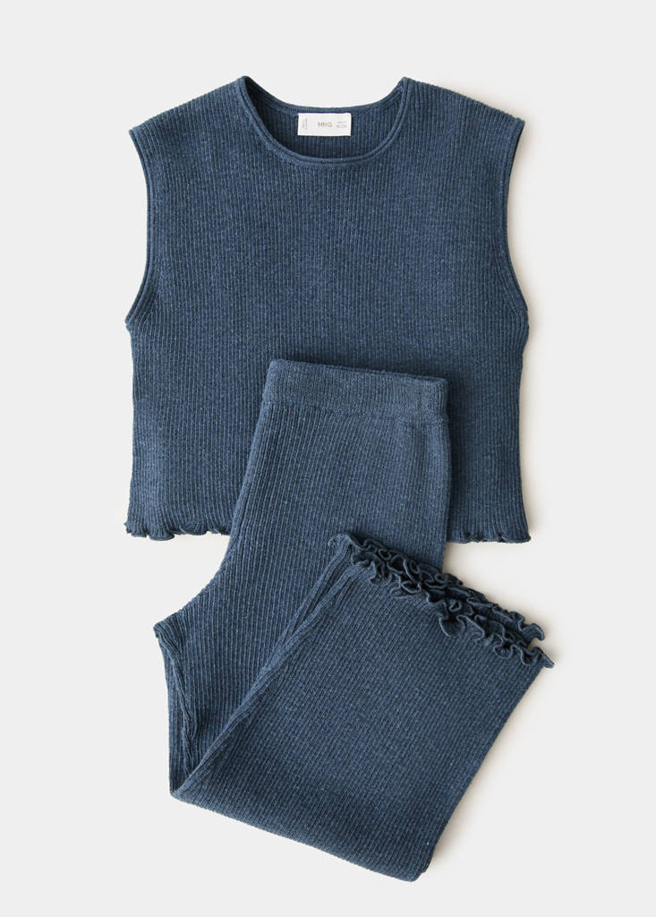 Ribbed jersey jacket — Indigo Blue
