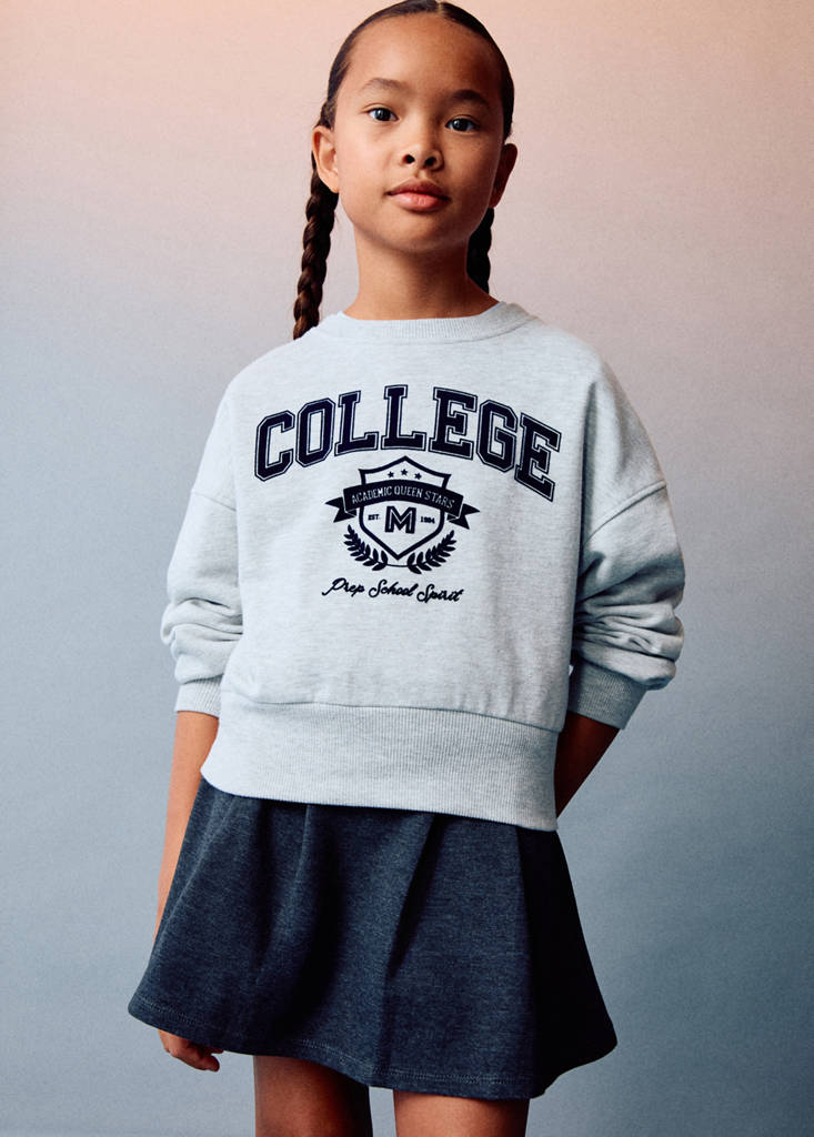 Short cotton skirt — Navy
