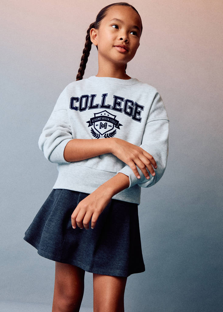 Short cotton skirt — Navy