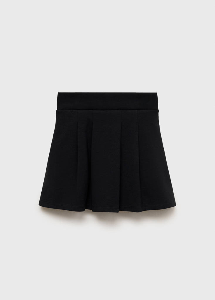 Short cotton skirt — Black
