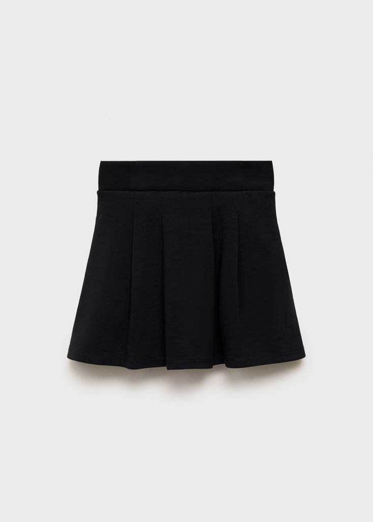 Short cotton skirt — Black